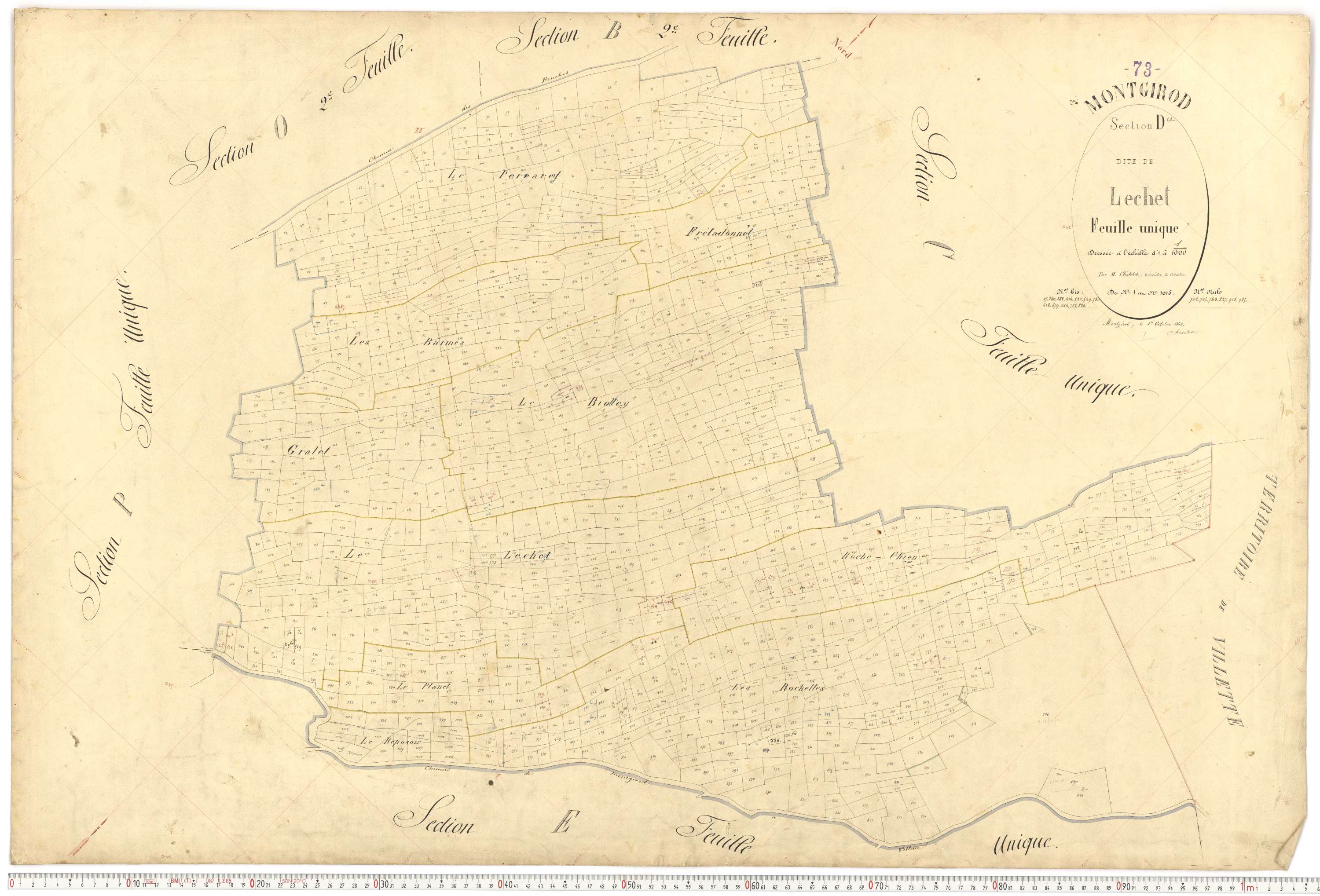 Montgirod - Plans cadastraux du premier cadastre français.