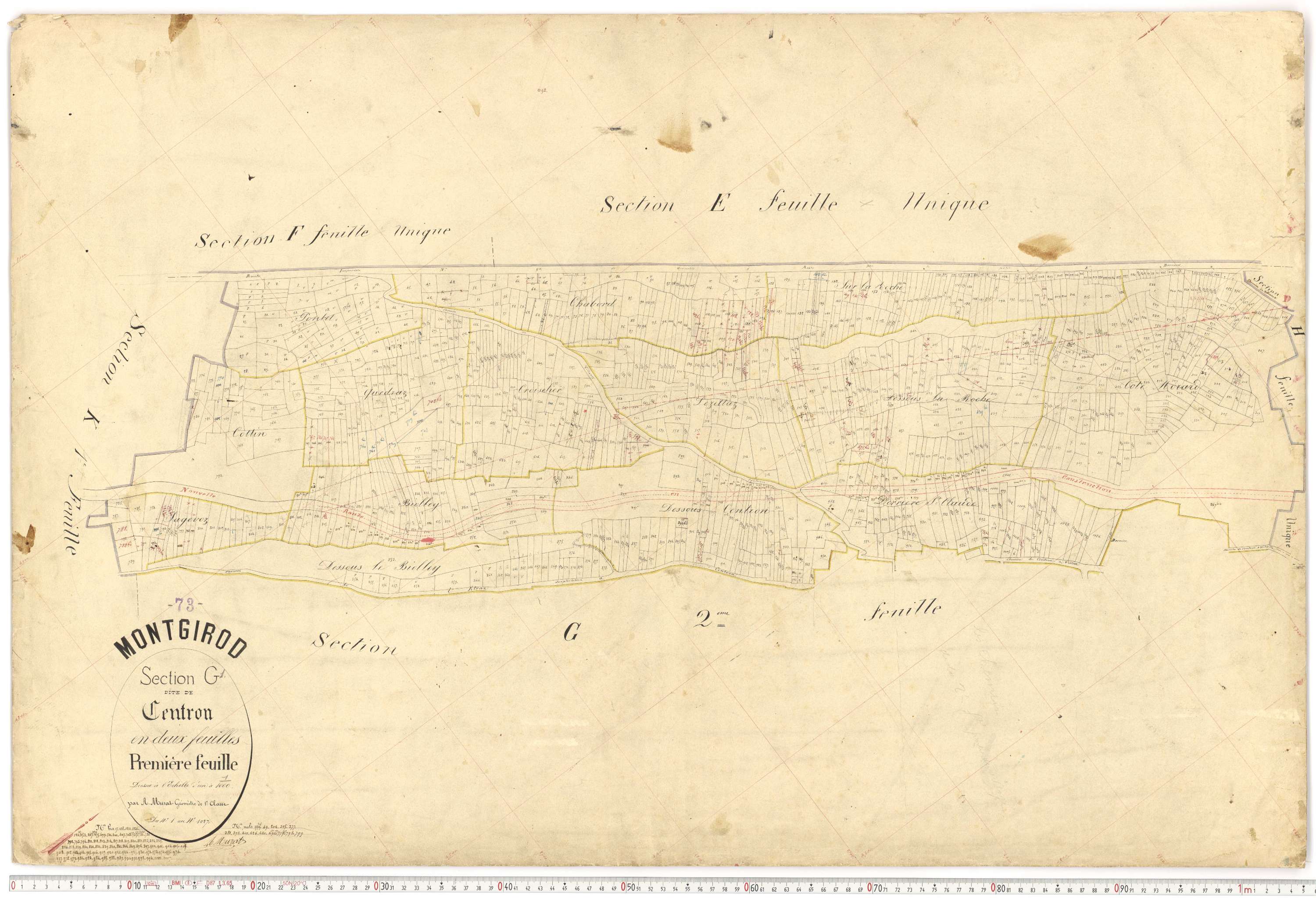Montgirod - Plans cadastraux du premier cadastre français.
