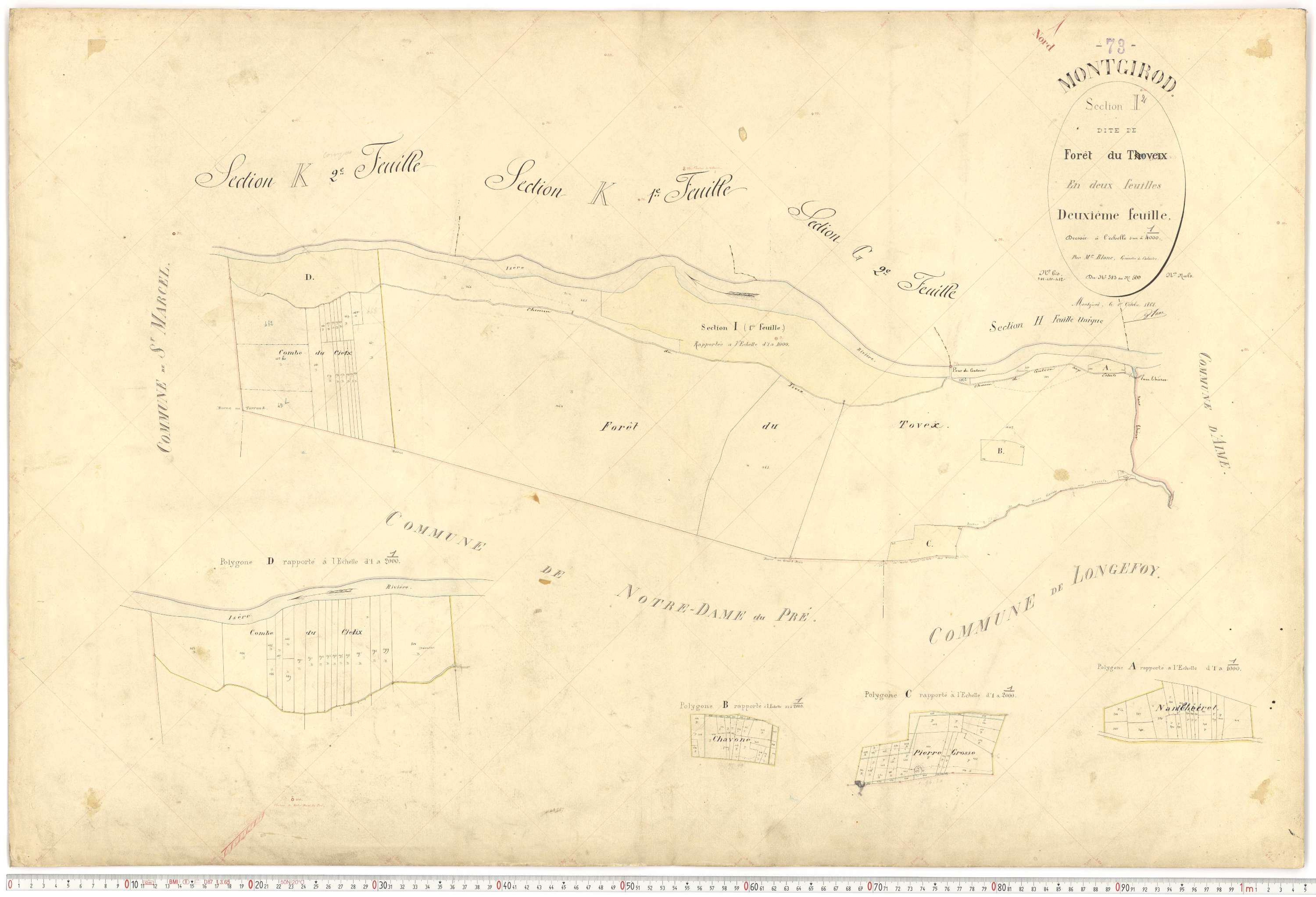 Montgirod - Plans cadastraux du premier cadastre français.