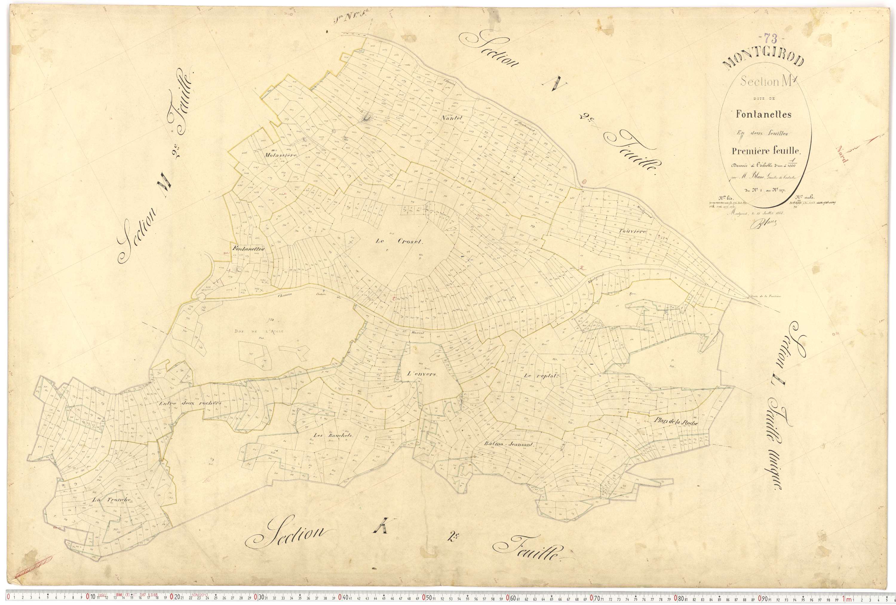 Montgirod - Plans cadastraux du premier cadastre français.