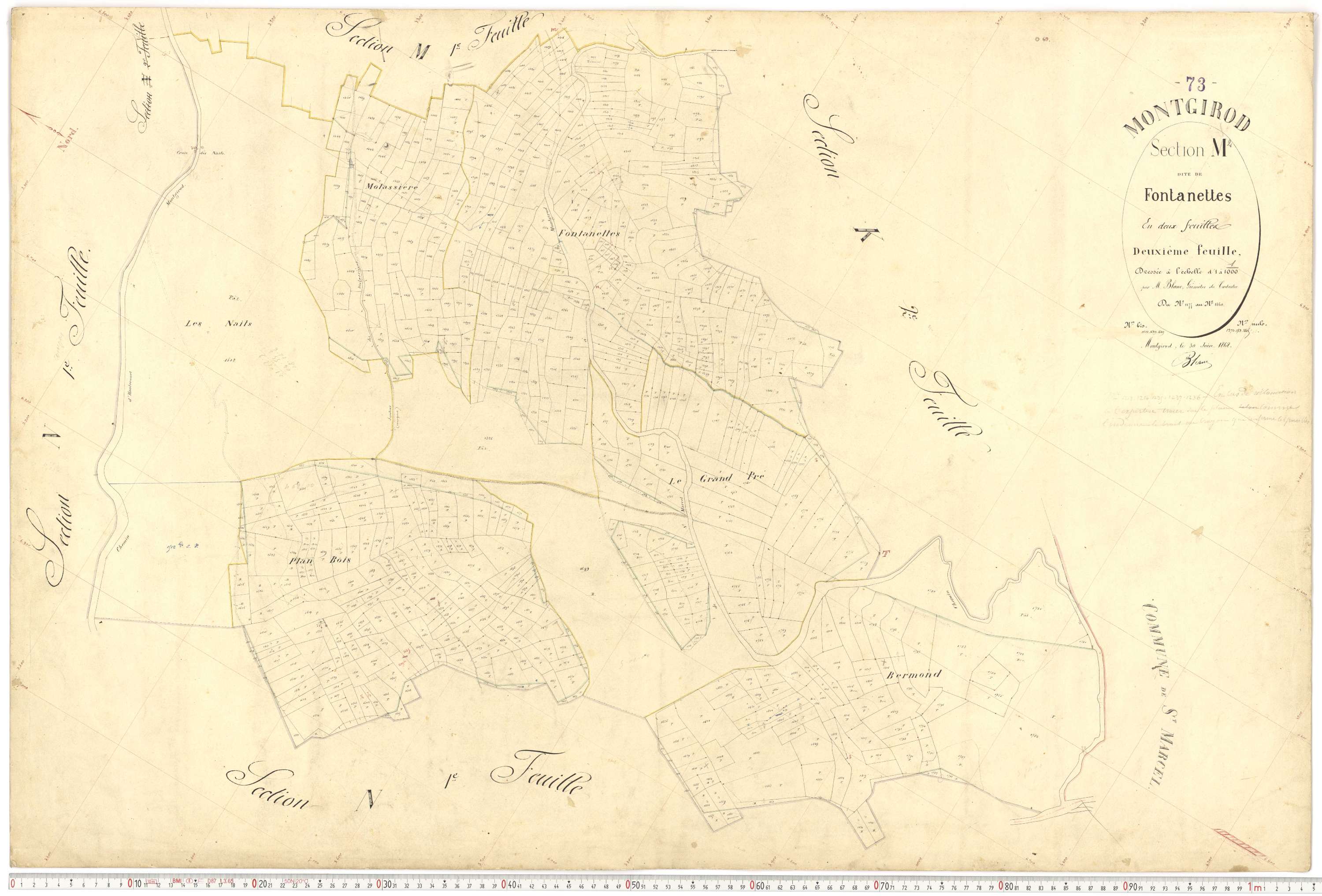 Montgirod - Plans cadastraux du premier cadastre français.