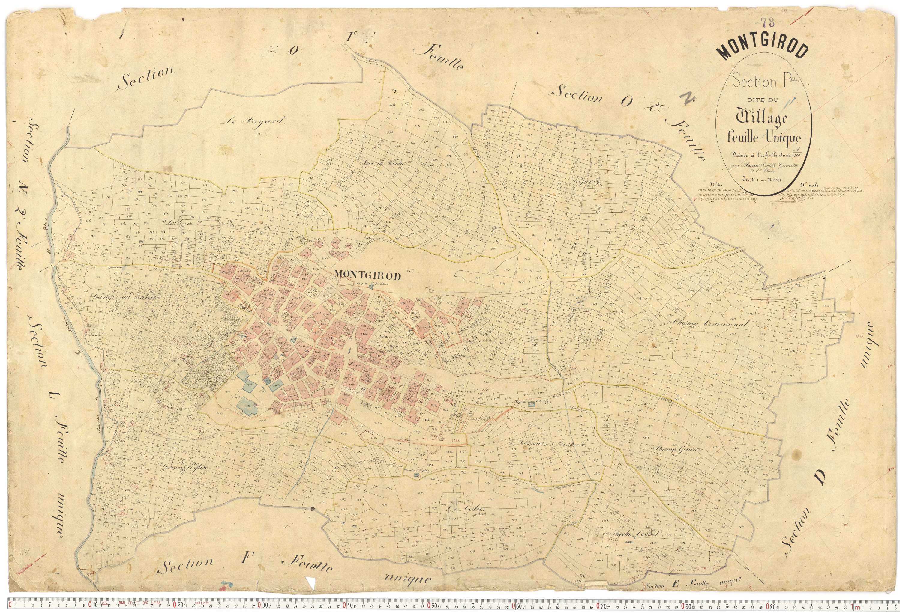 Montgirod - Plans cadastraux du premier cadastre français.