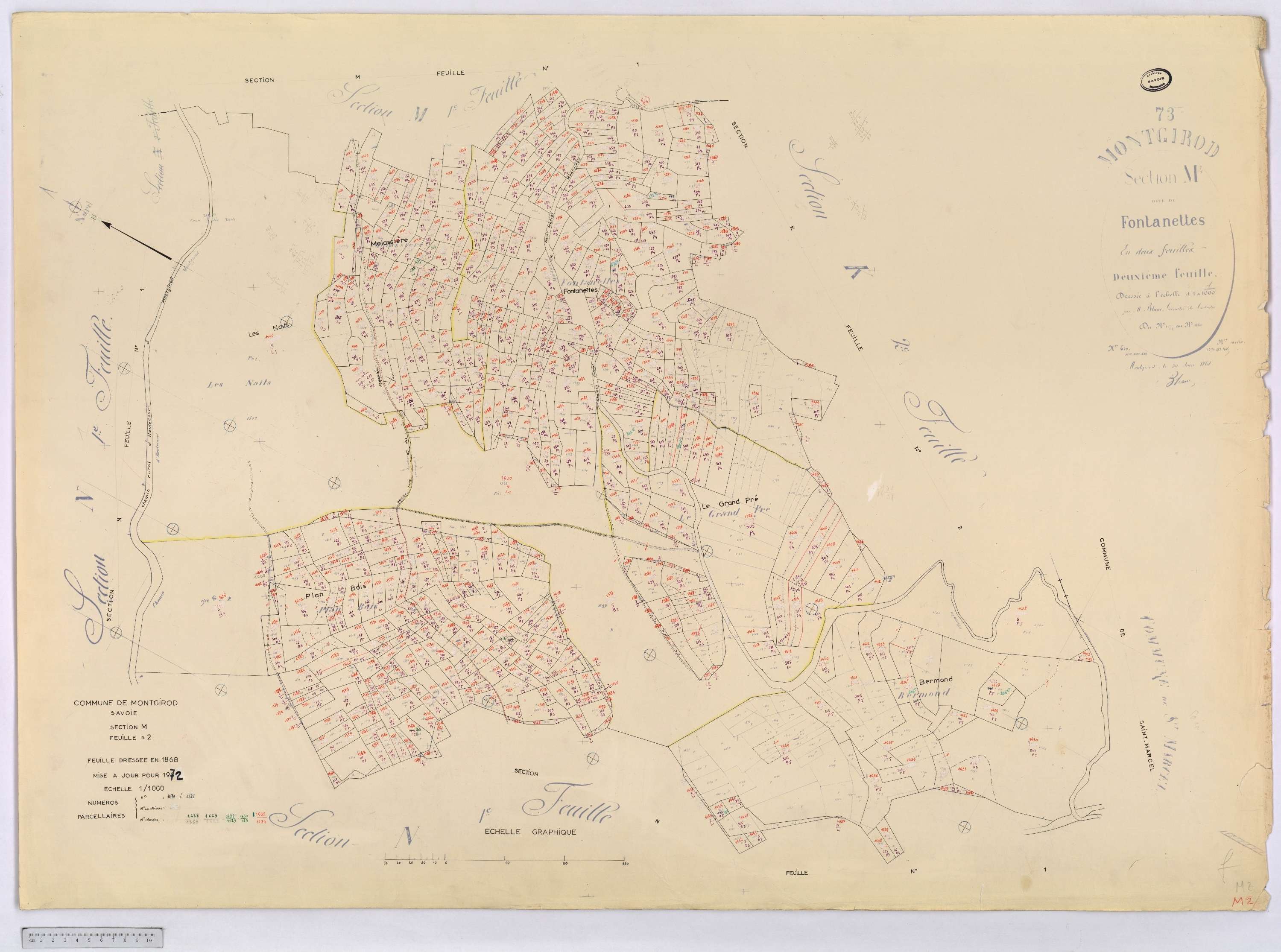 Montgirod - Cadastre rénové (1972) et remembré (s.d.).