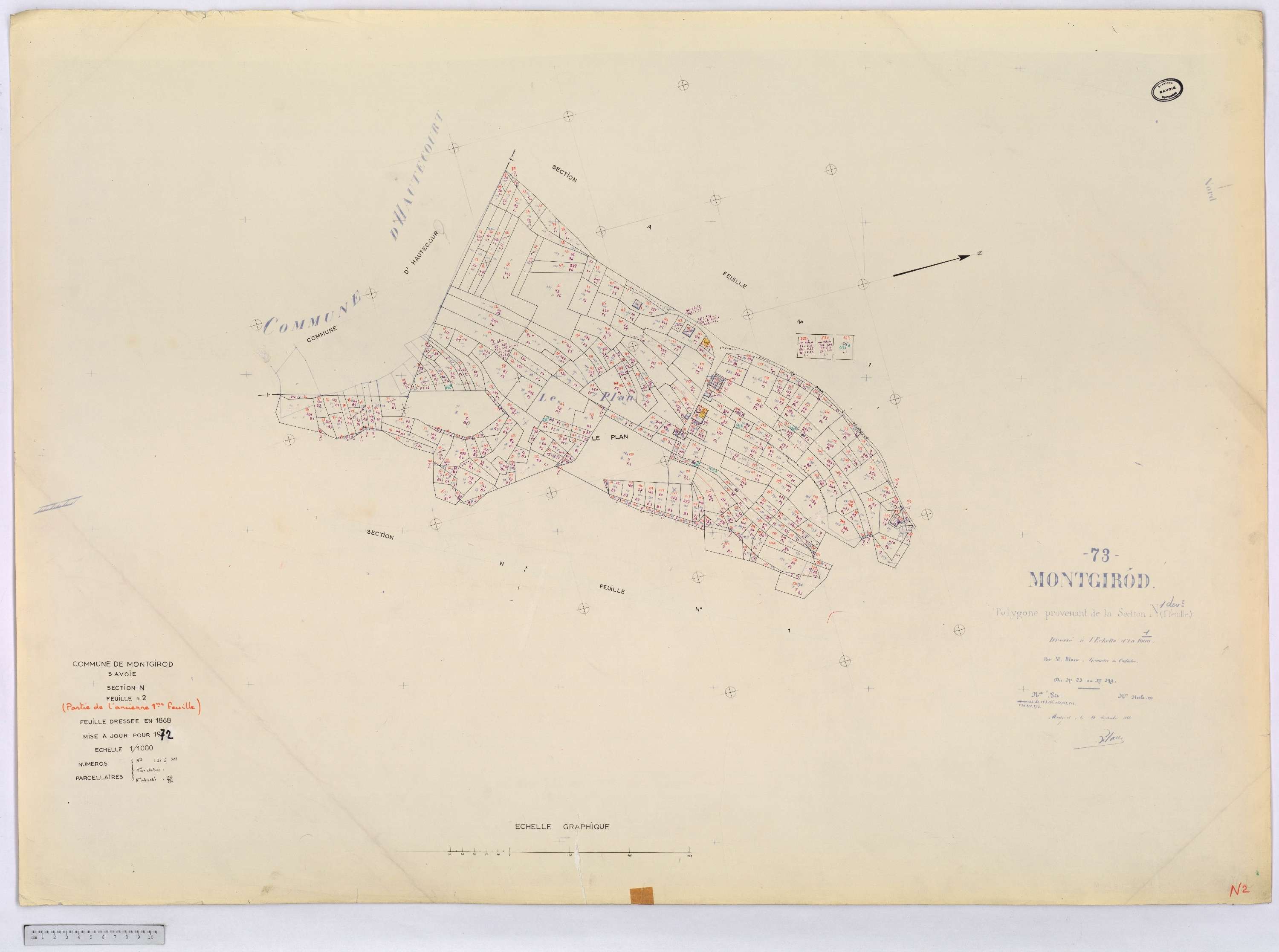 Montgirod - Cadastre rénové (1972) et remembré (s.d.).