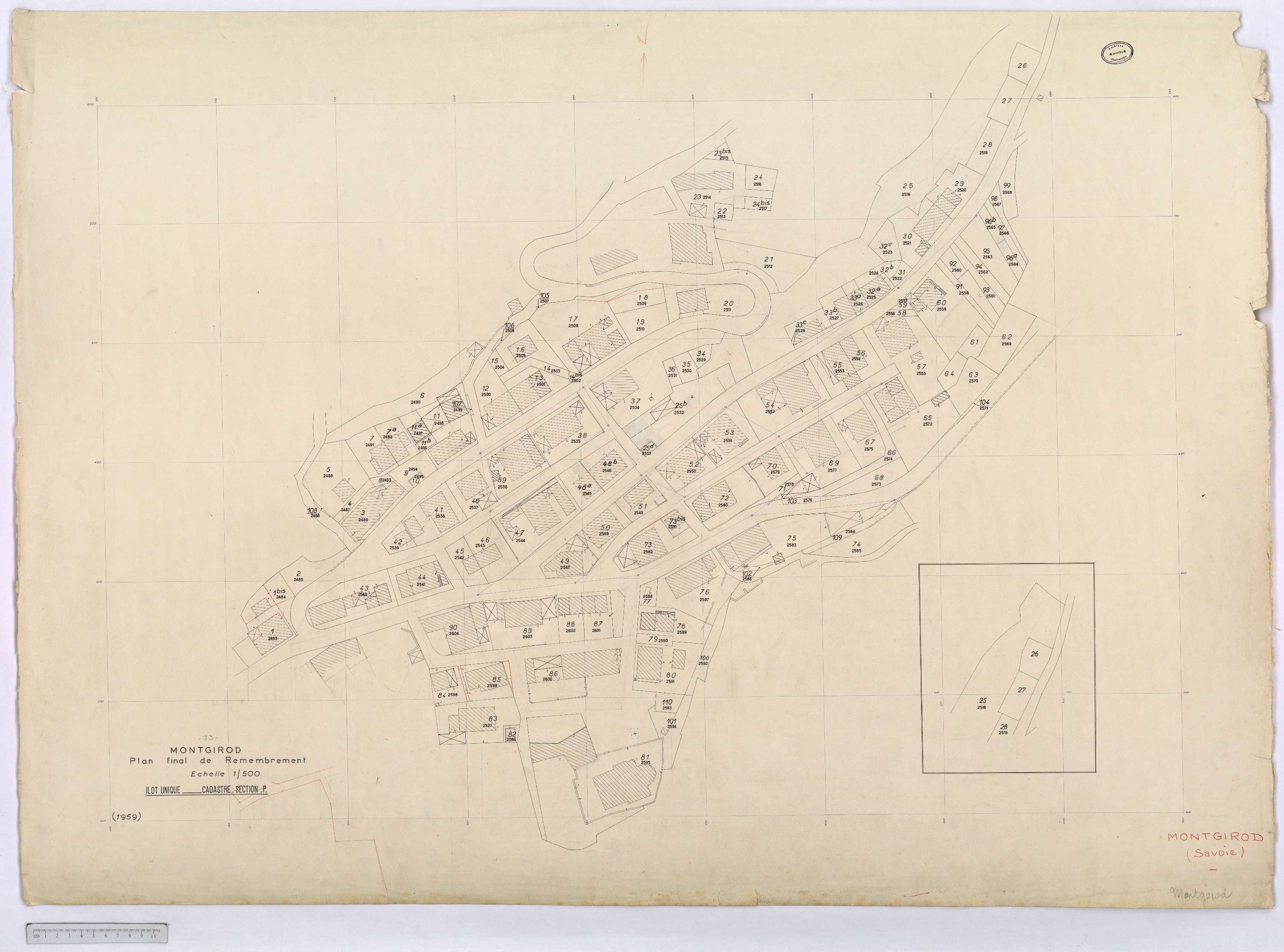 Montgirod - Cadastre rénové (1972) et remembré (s.d.).
