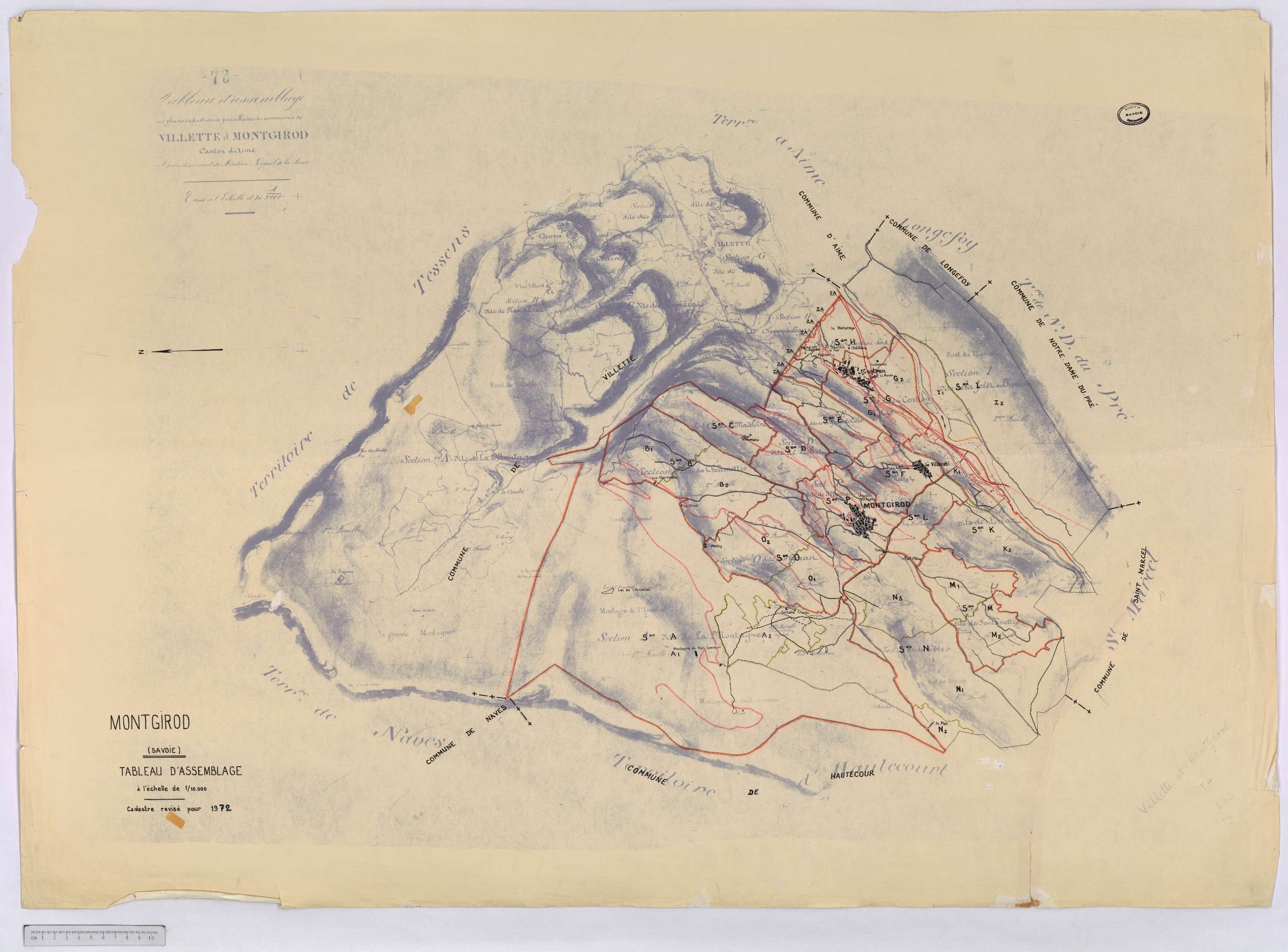 Montgirod - Cadastre rénové (1972) et remembré (s.d.).