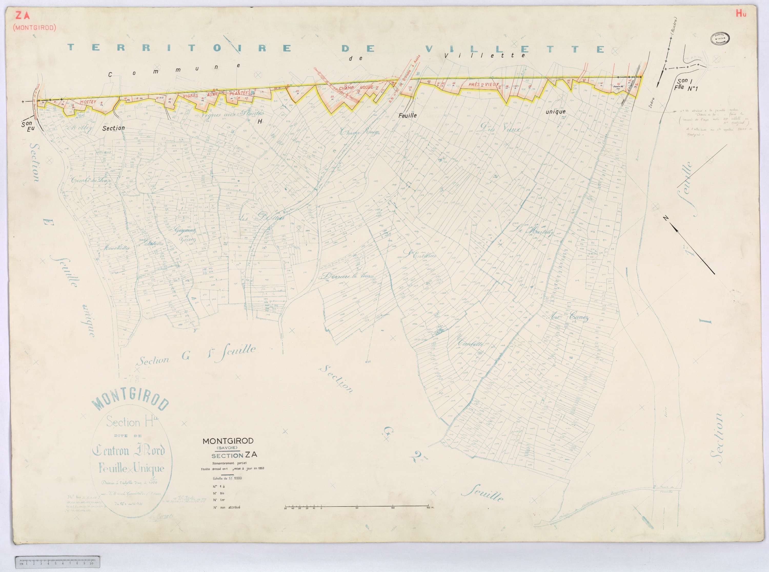 Montgirod - Cadastre rénové (1972) et remembré (s.d.).