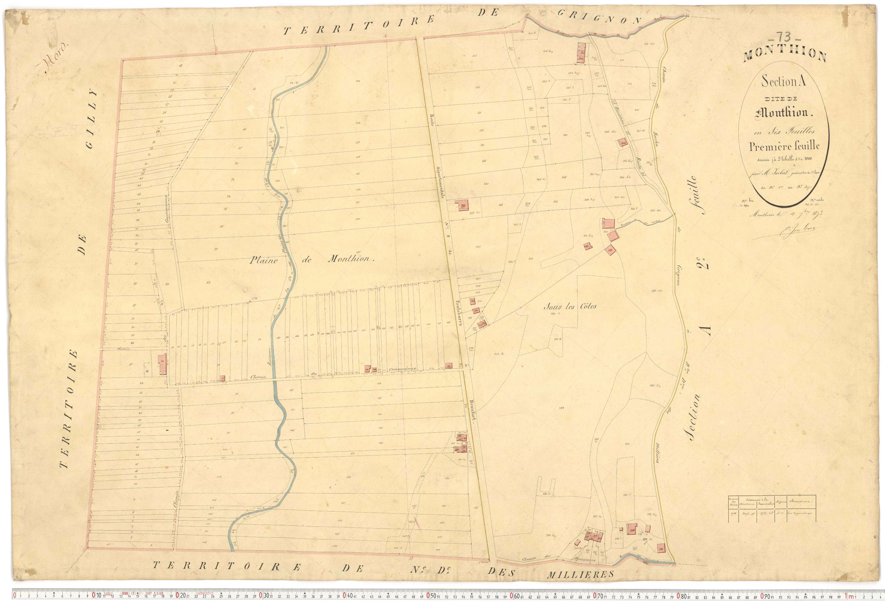 Monthion - Plans cadastraux du premier cadastre français.