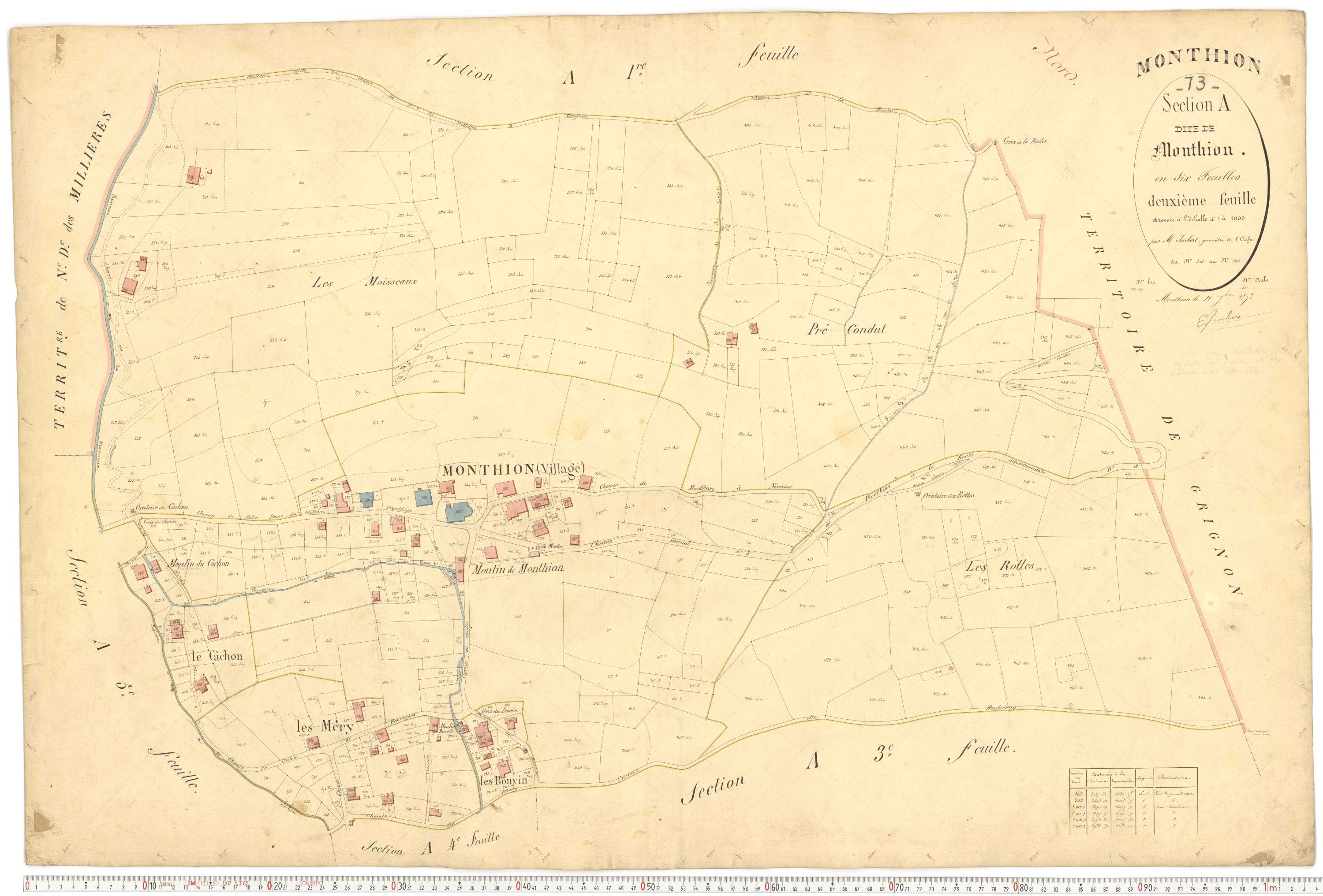 Monthion - Plans cadastraux du premier cadastre français.