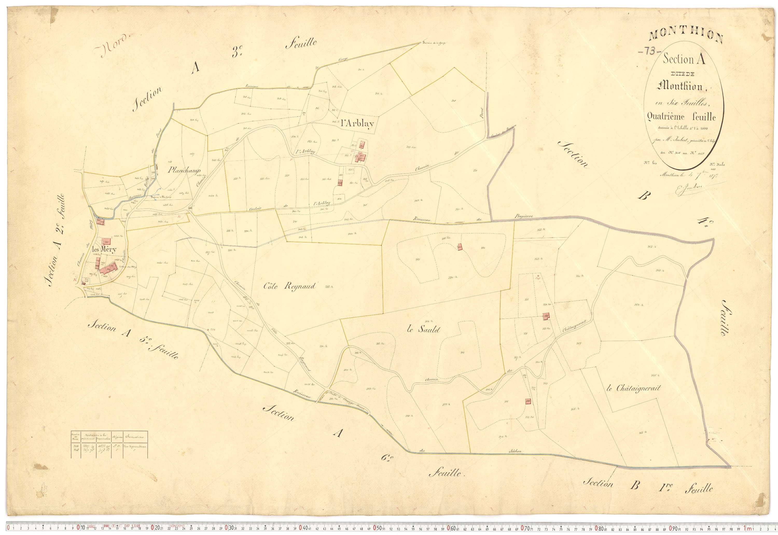 Monthion - Plans cadastraux du premier cadastre français.