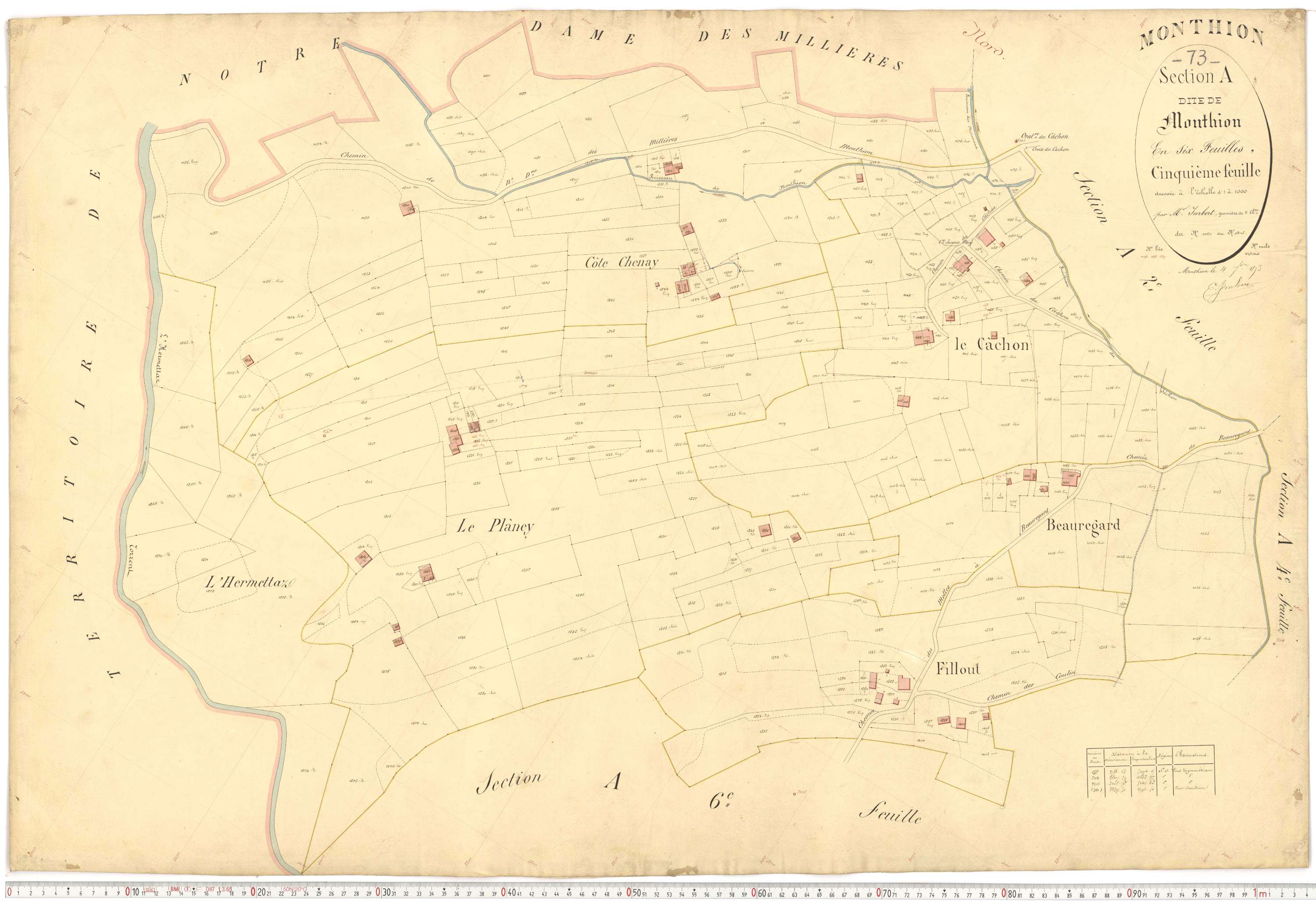 Monthion - Plans cadastraux du premier cadastre français.