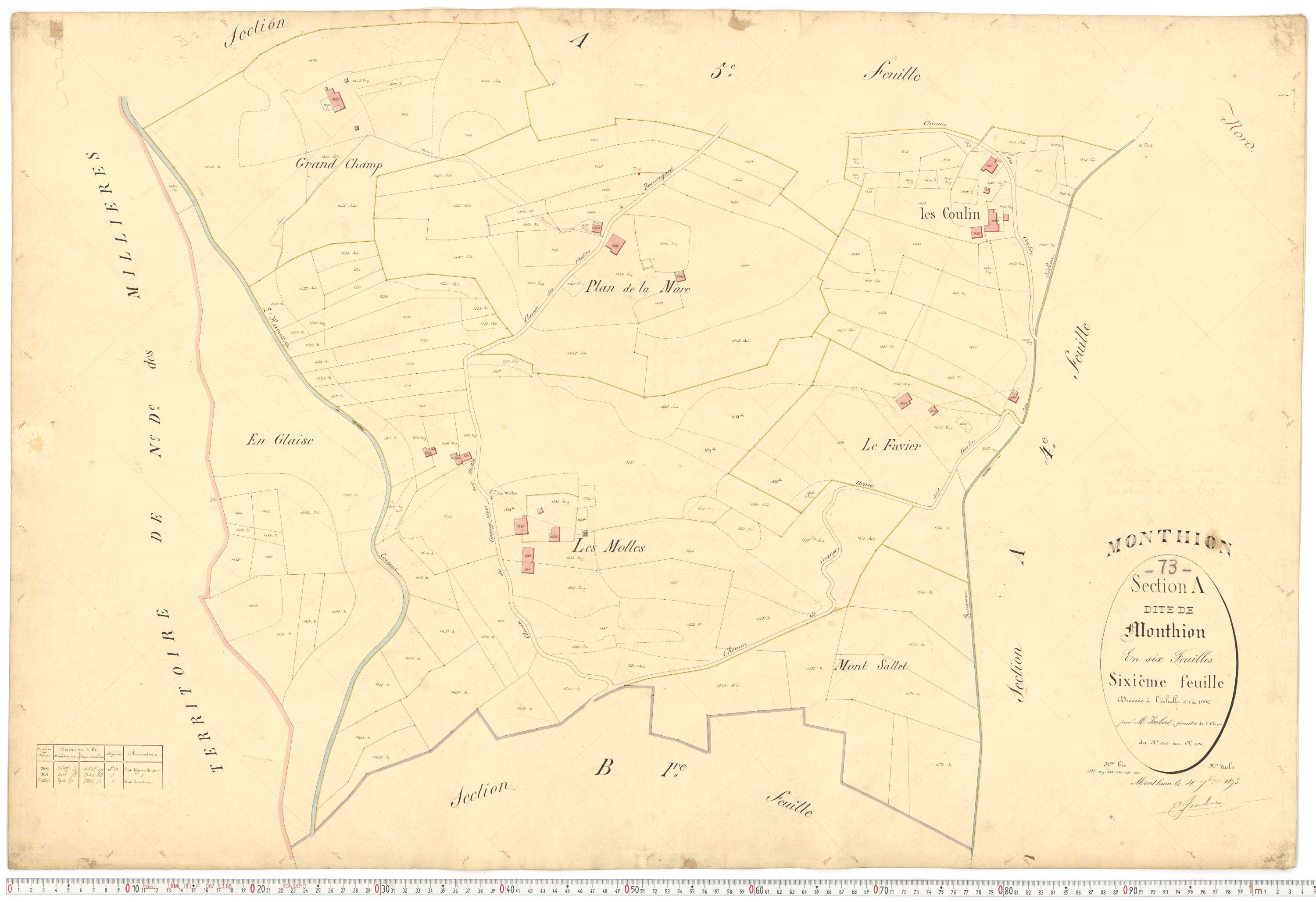 Monthion - Plans cadastraux du premier cadastre français.
