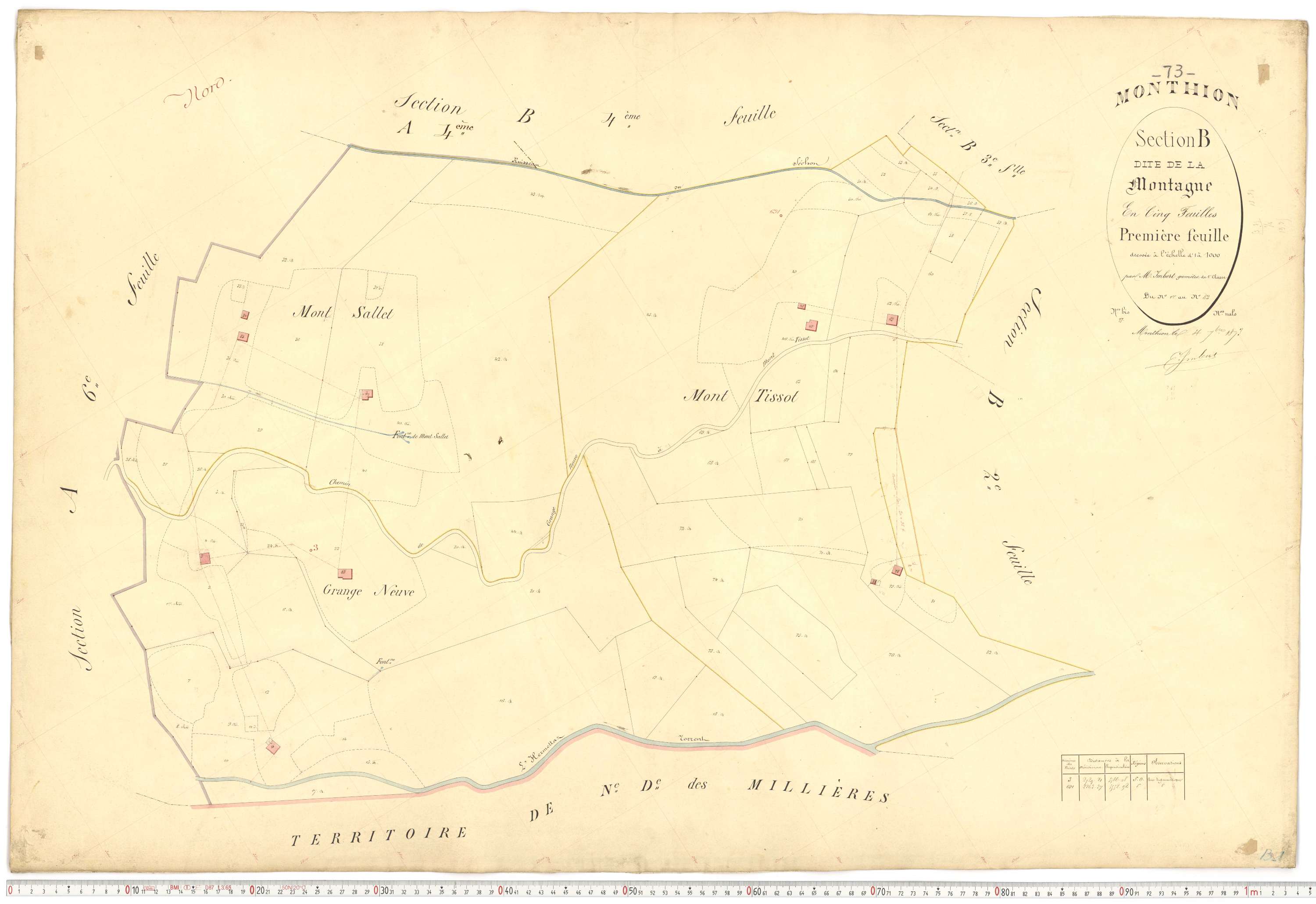 Monthion - Plans cadastraux du premier cadastre français.