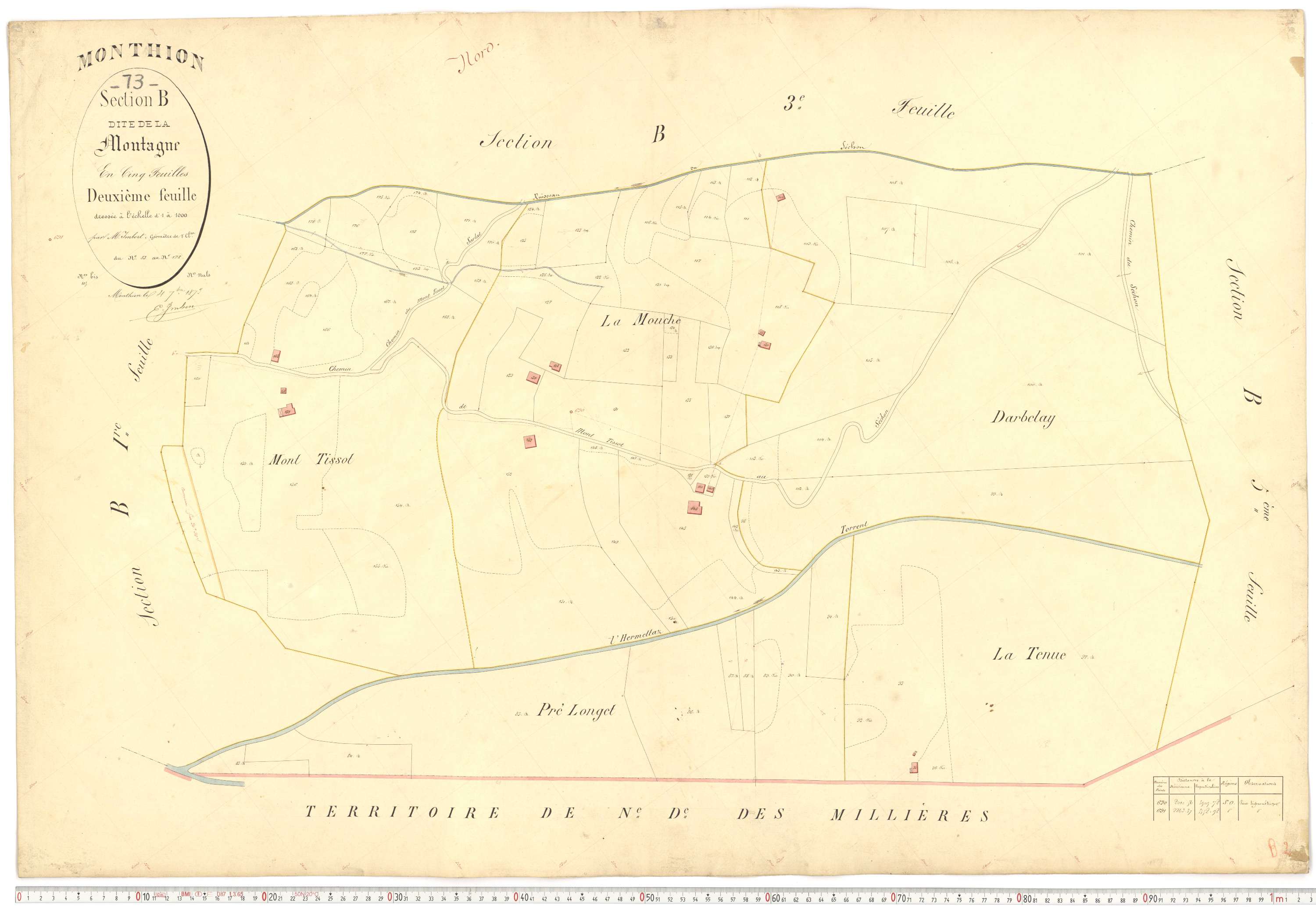 Monthion - Plans cadastraux du premier cadastre français.
