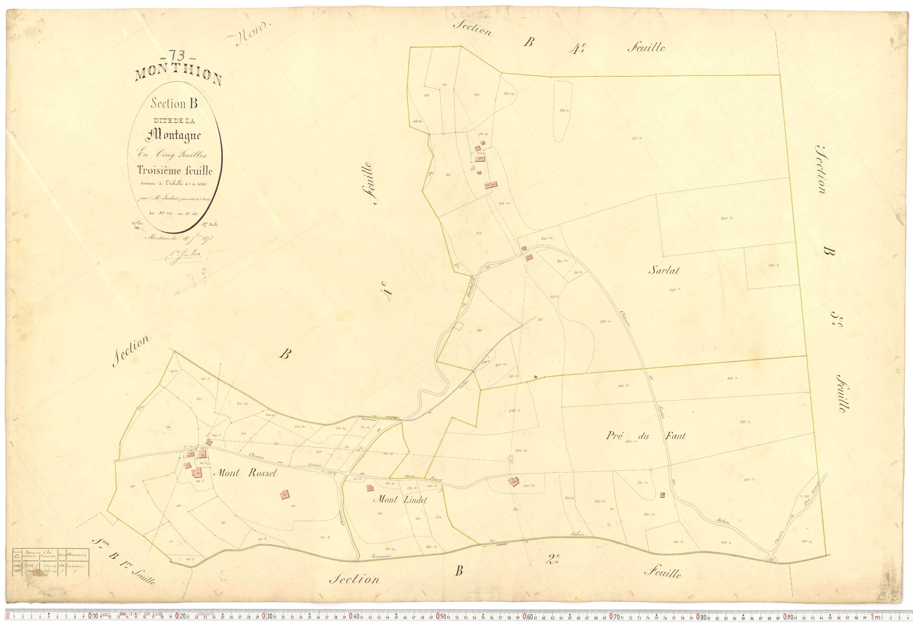 Monthion - Plans cadastraux du premier cadastre français.