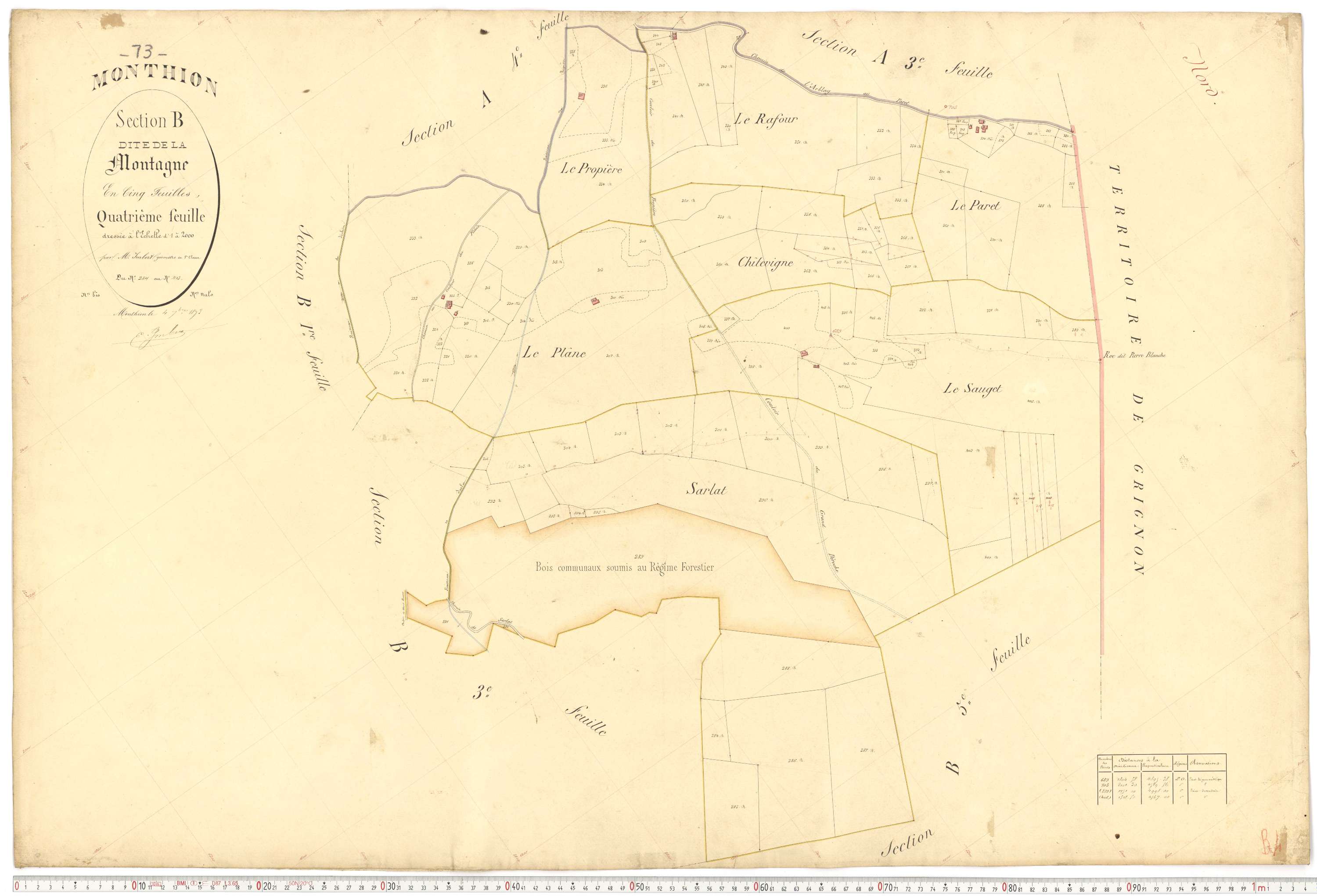 Monthion - Plans cadastraux du premier cadastre français.