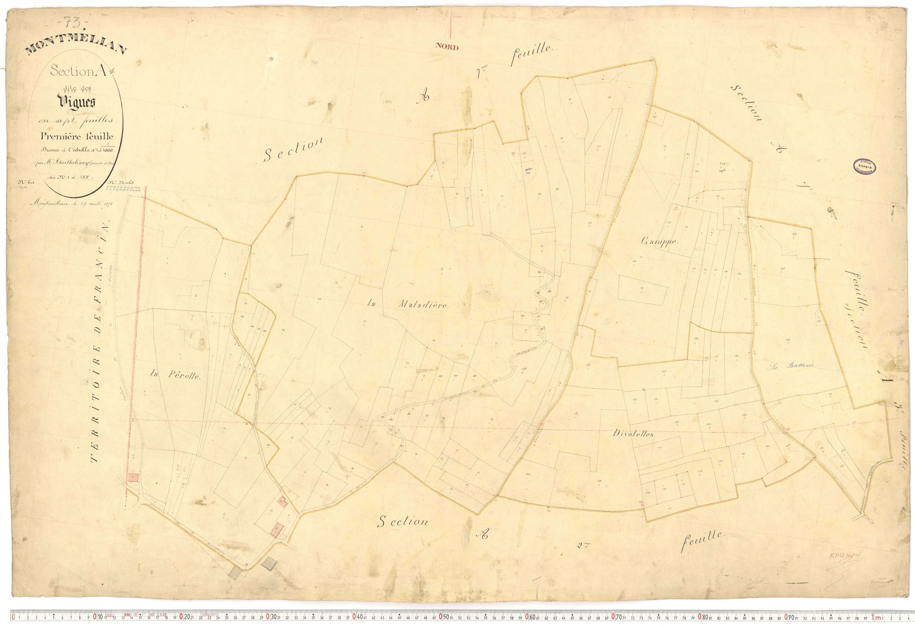 Montmélian - Cadastre français (1876).