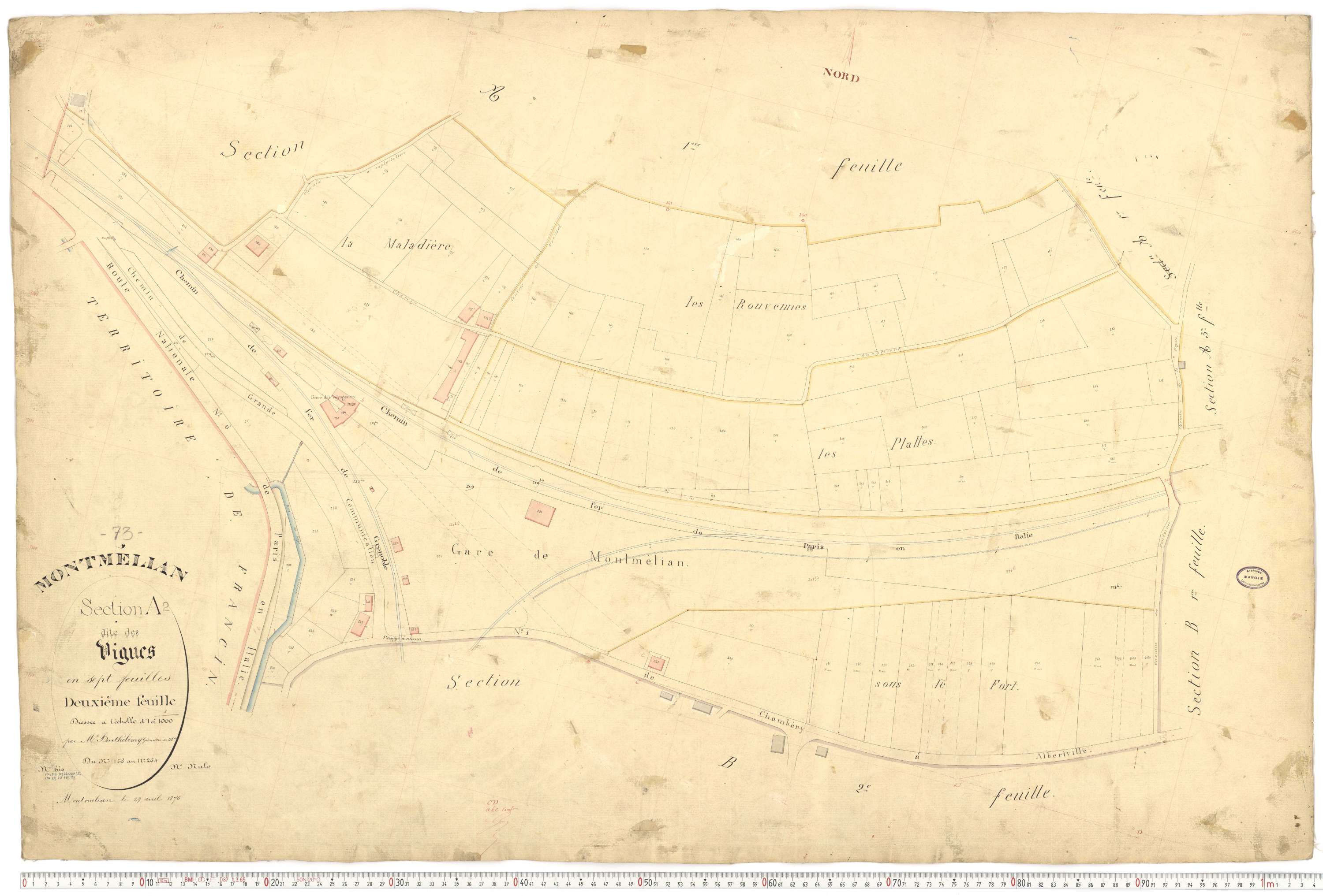 Montmélian - Cadastre français (1876).