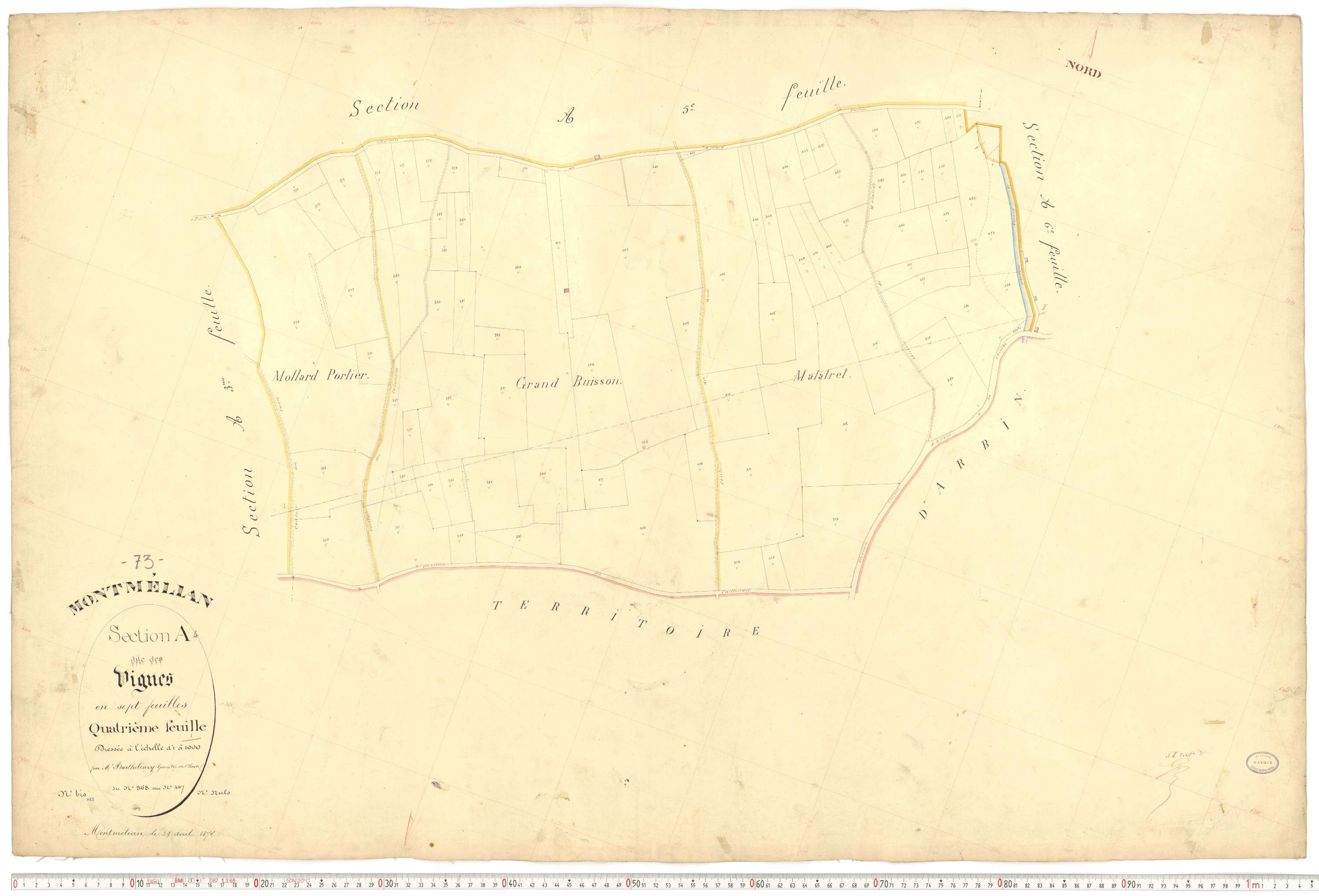 Montmélian - Cadastre français (1876).