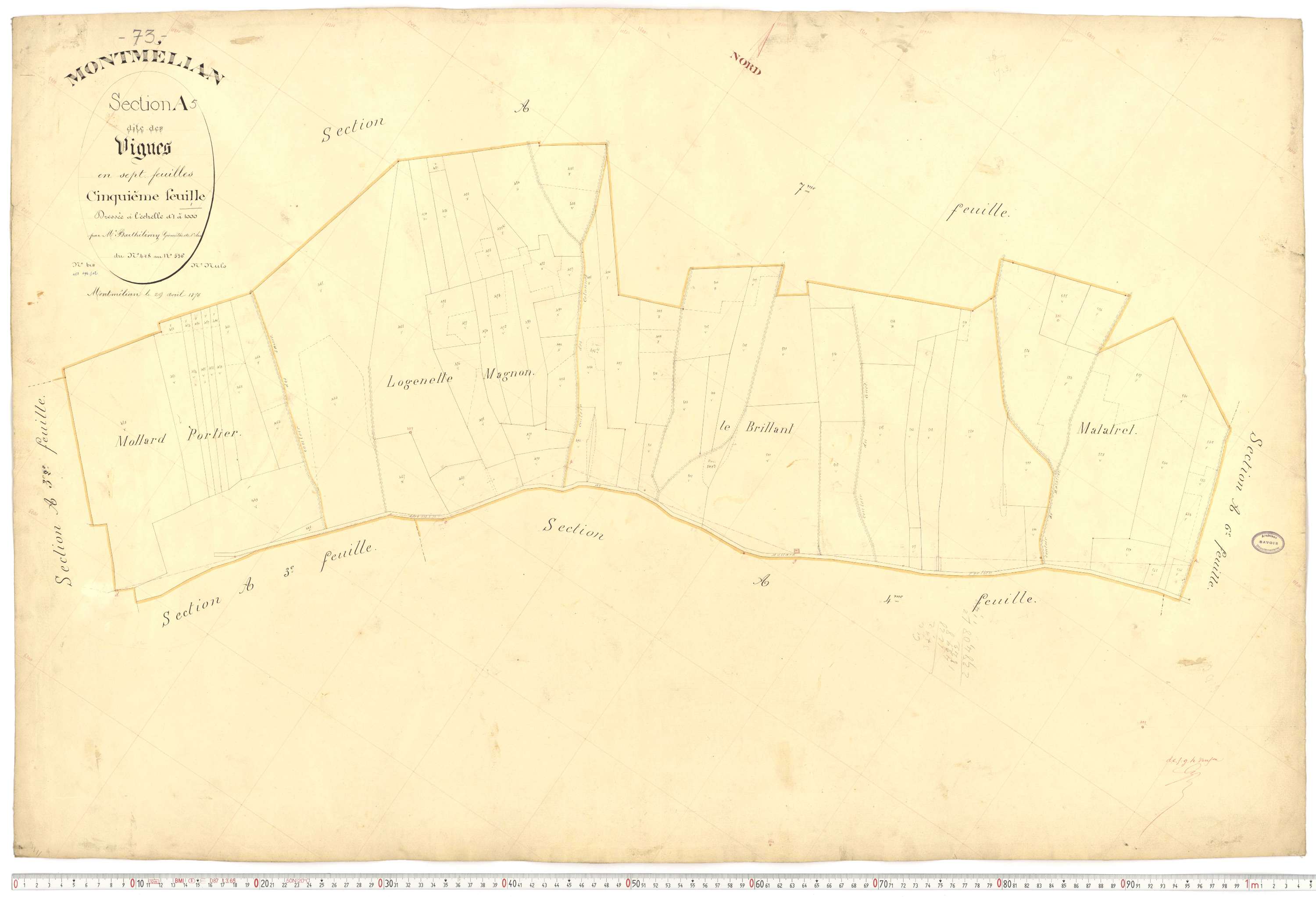 Montmélian - Cadastre français (1876).