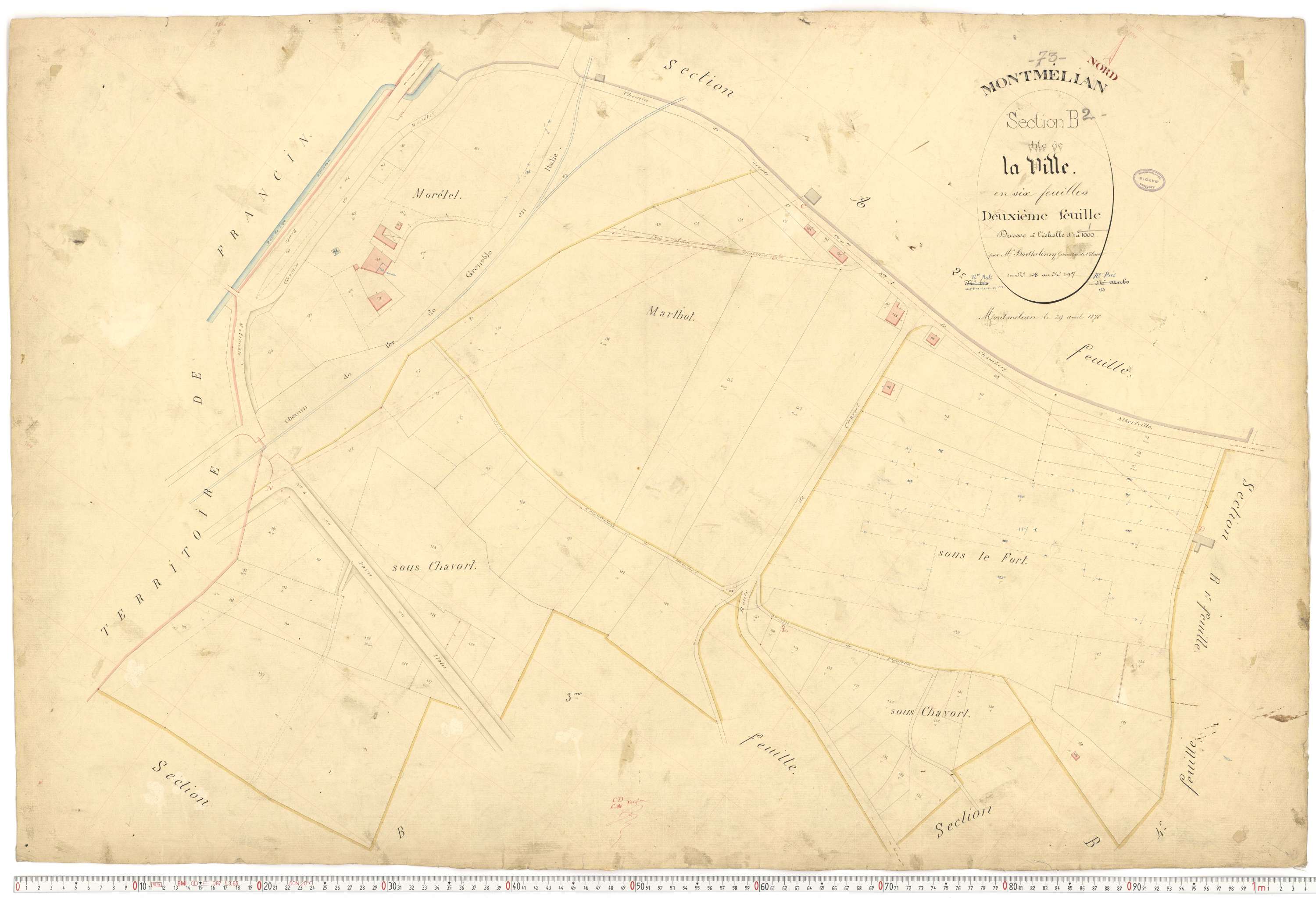Montmélian - Cadastre français (1876).