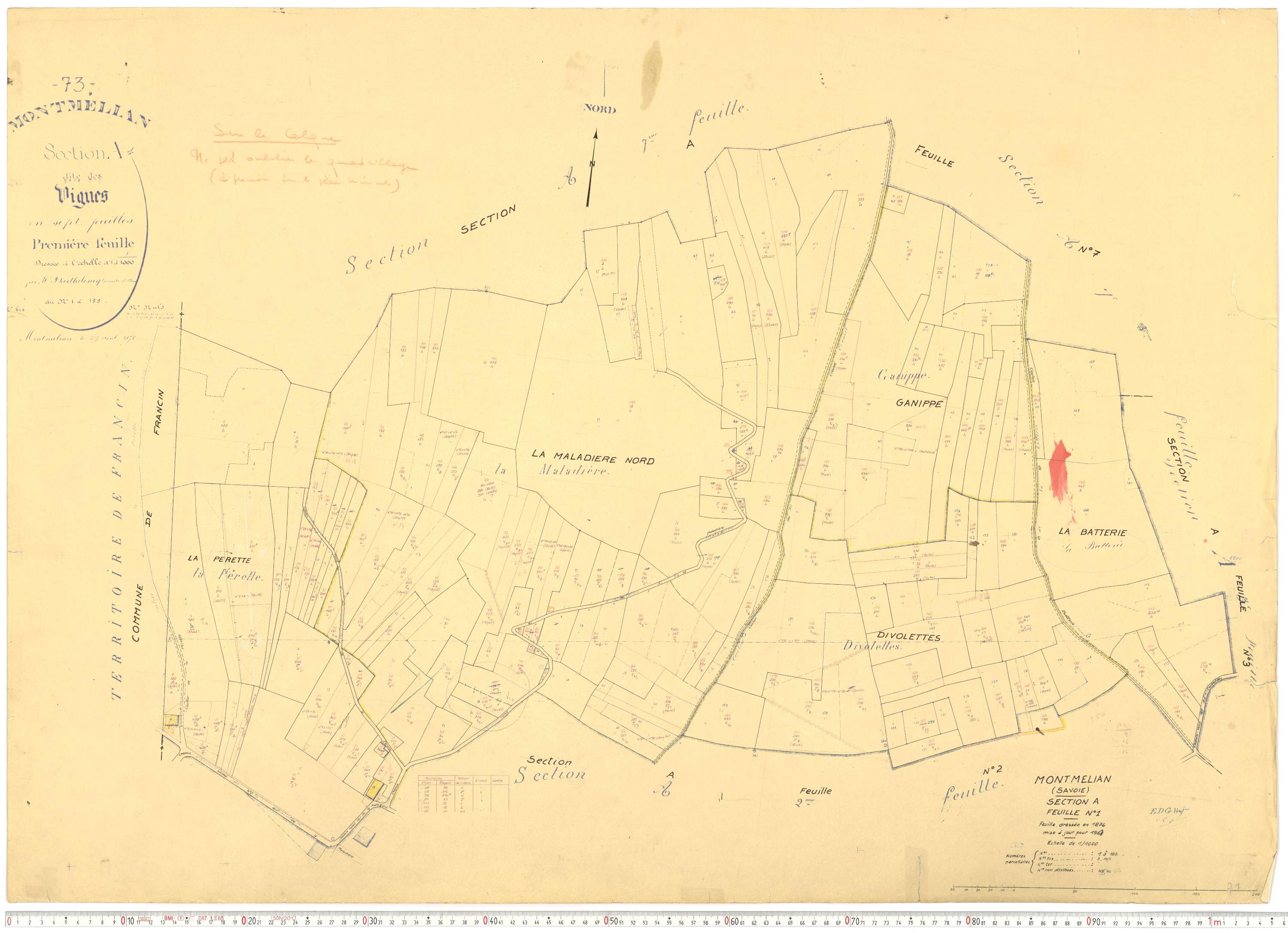 Montmélian - Cadastre rénové, version de travail (1961).