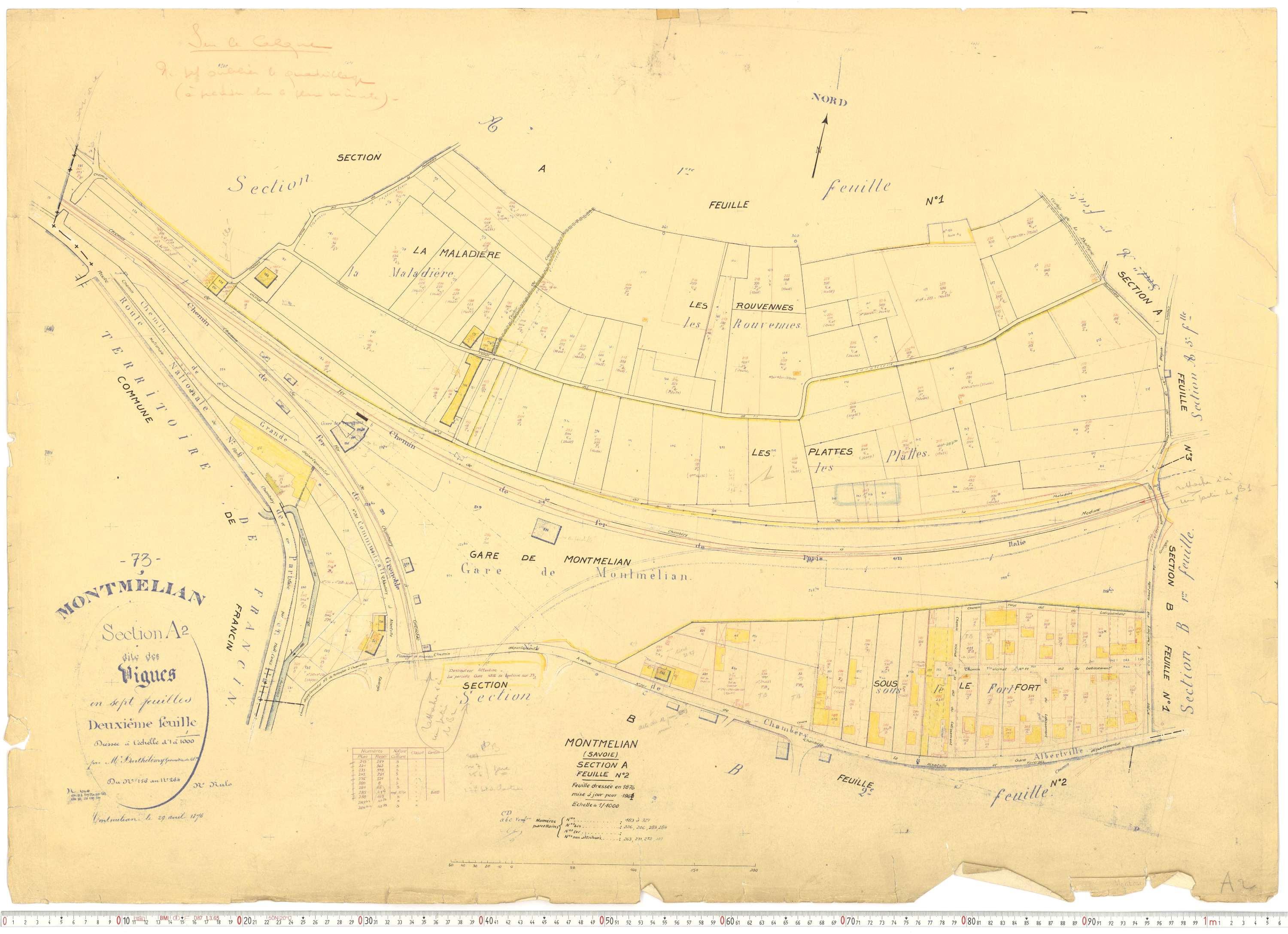 Montmélian - Cadastre rénové, version de travail (1961).