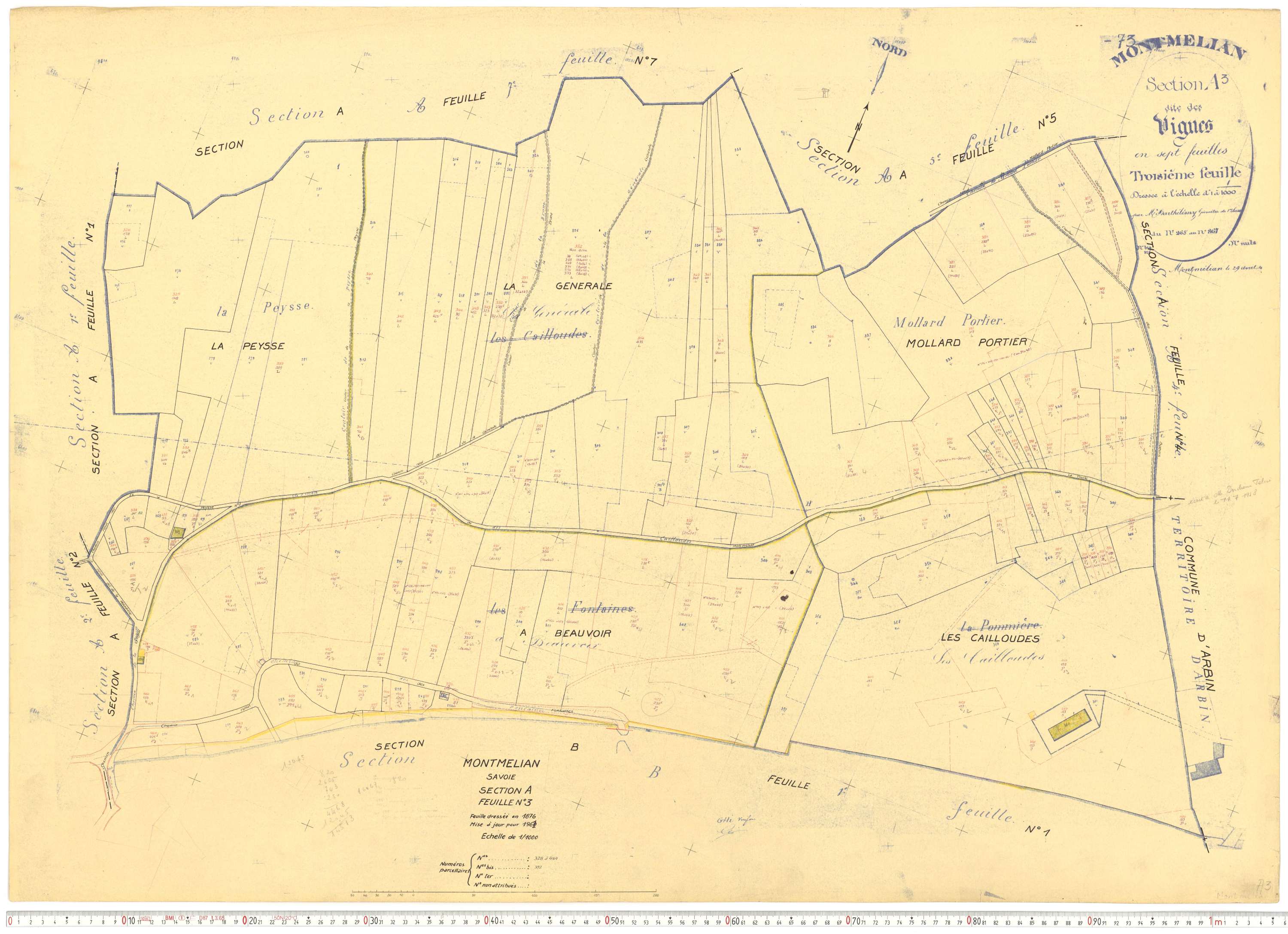 Montmélian - Cadastre rénové, version de travail (1961).