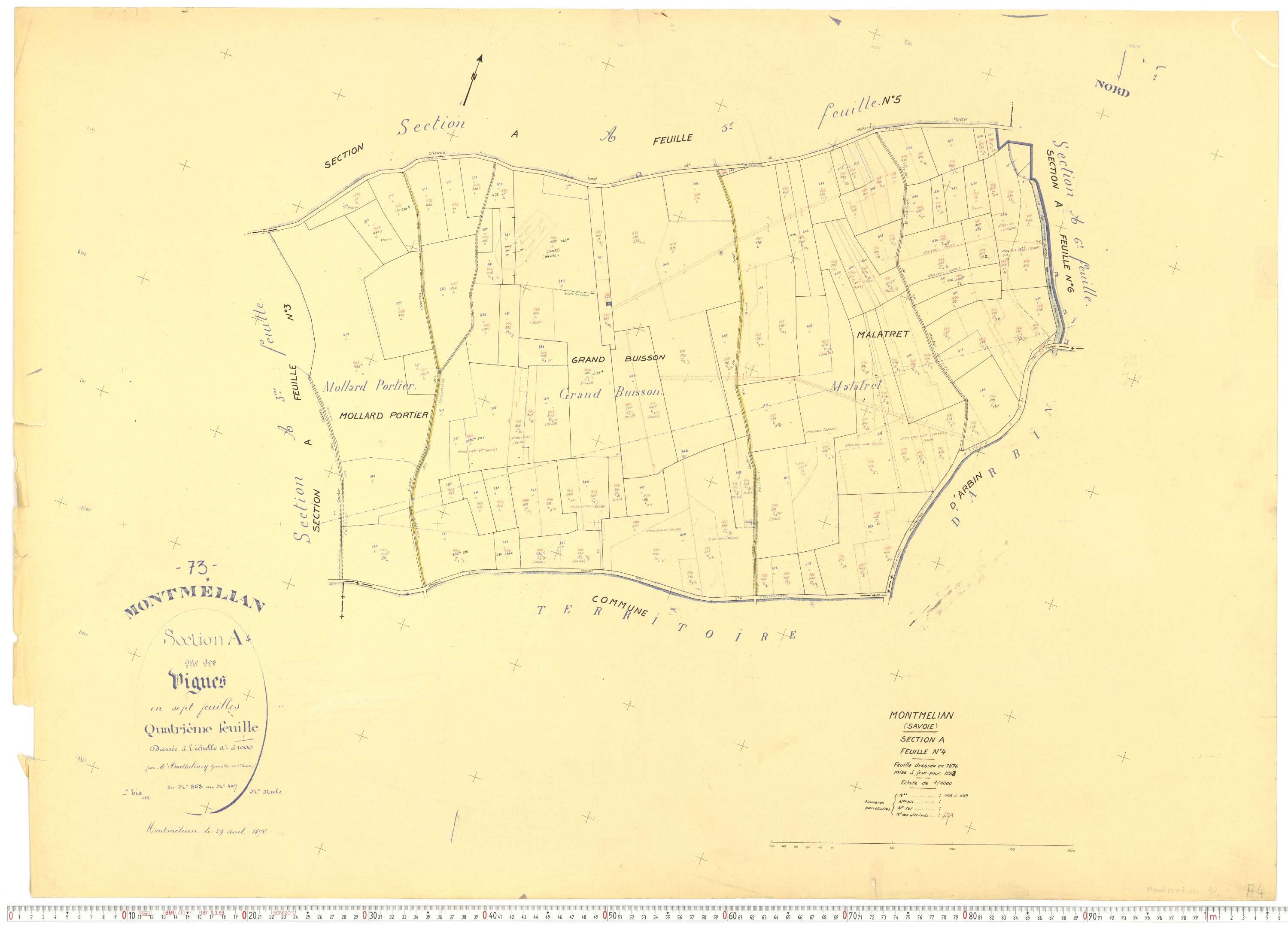 Montmélian - Cadastre rénové, version de travail (1961).