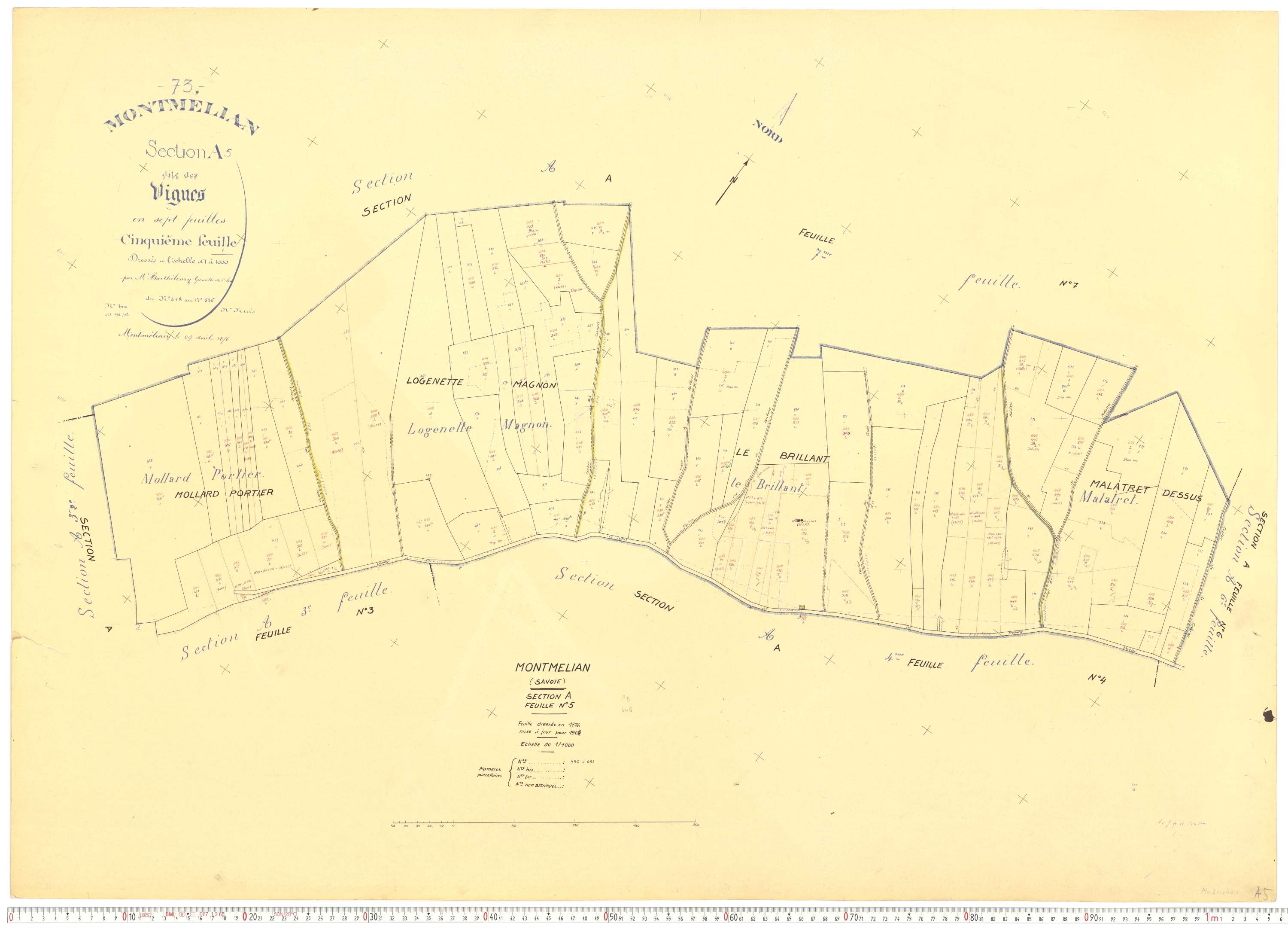 Montmélian - Cadastre rénové, version de travail (1961).