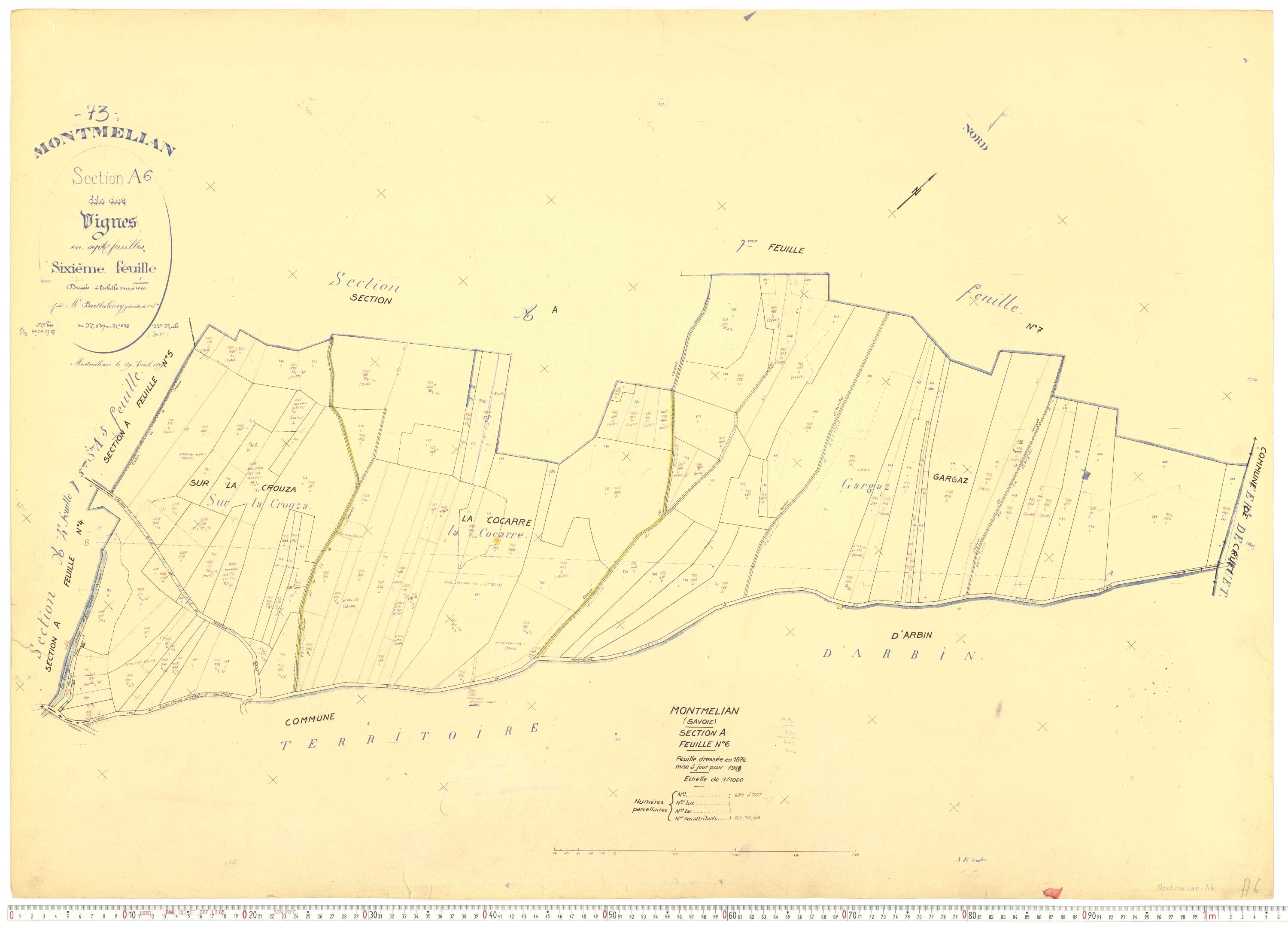 Montmélian - Cadastre rénové, version de travail (1961).