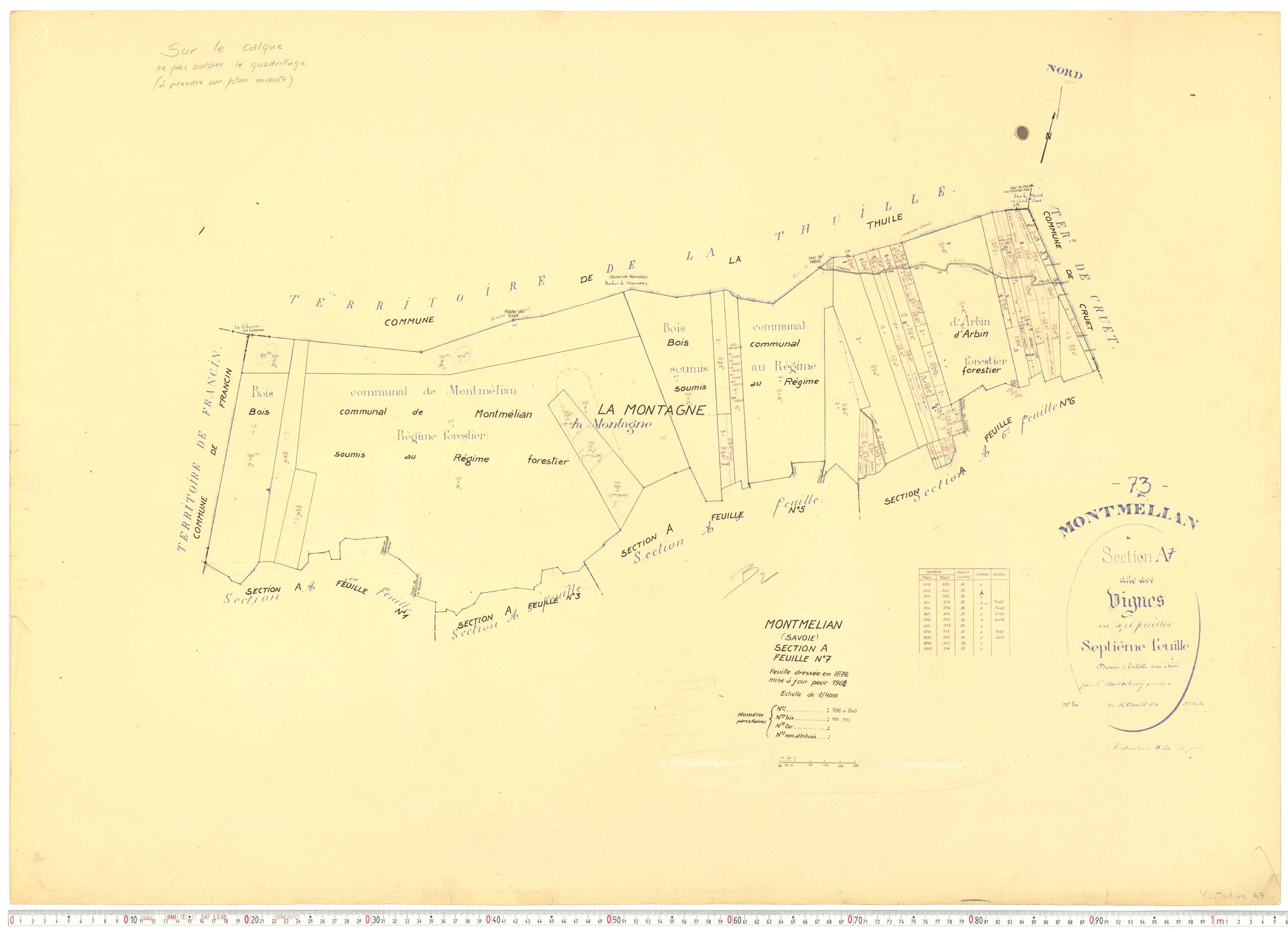 Montmélian - Cadastre rénové, version de travail (1961).