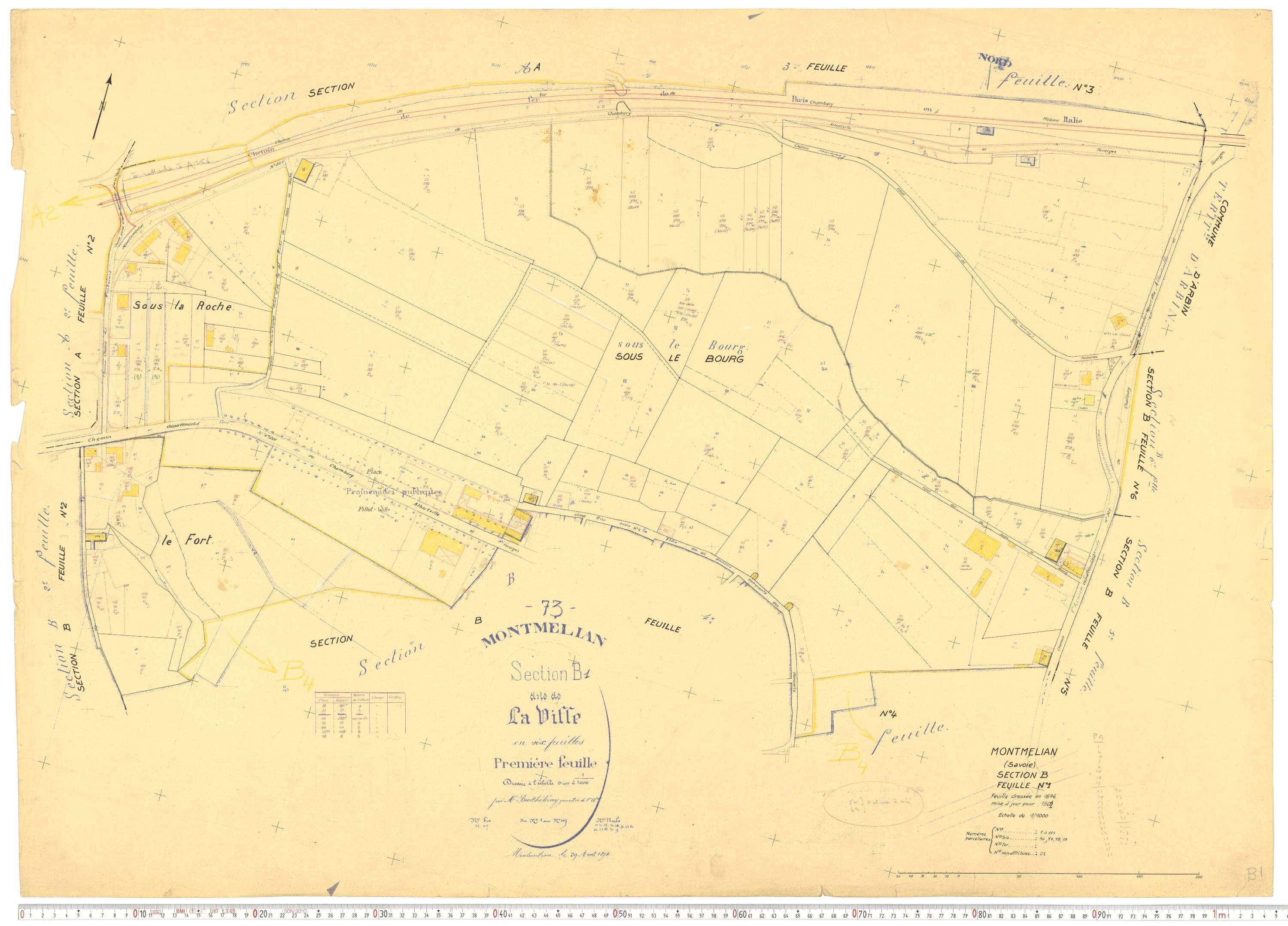 Montmélian - Cadastre rénové, version de travail (1961).