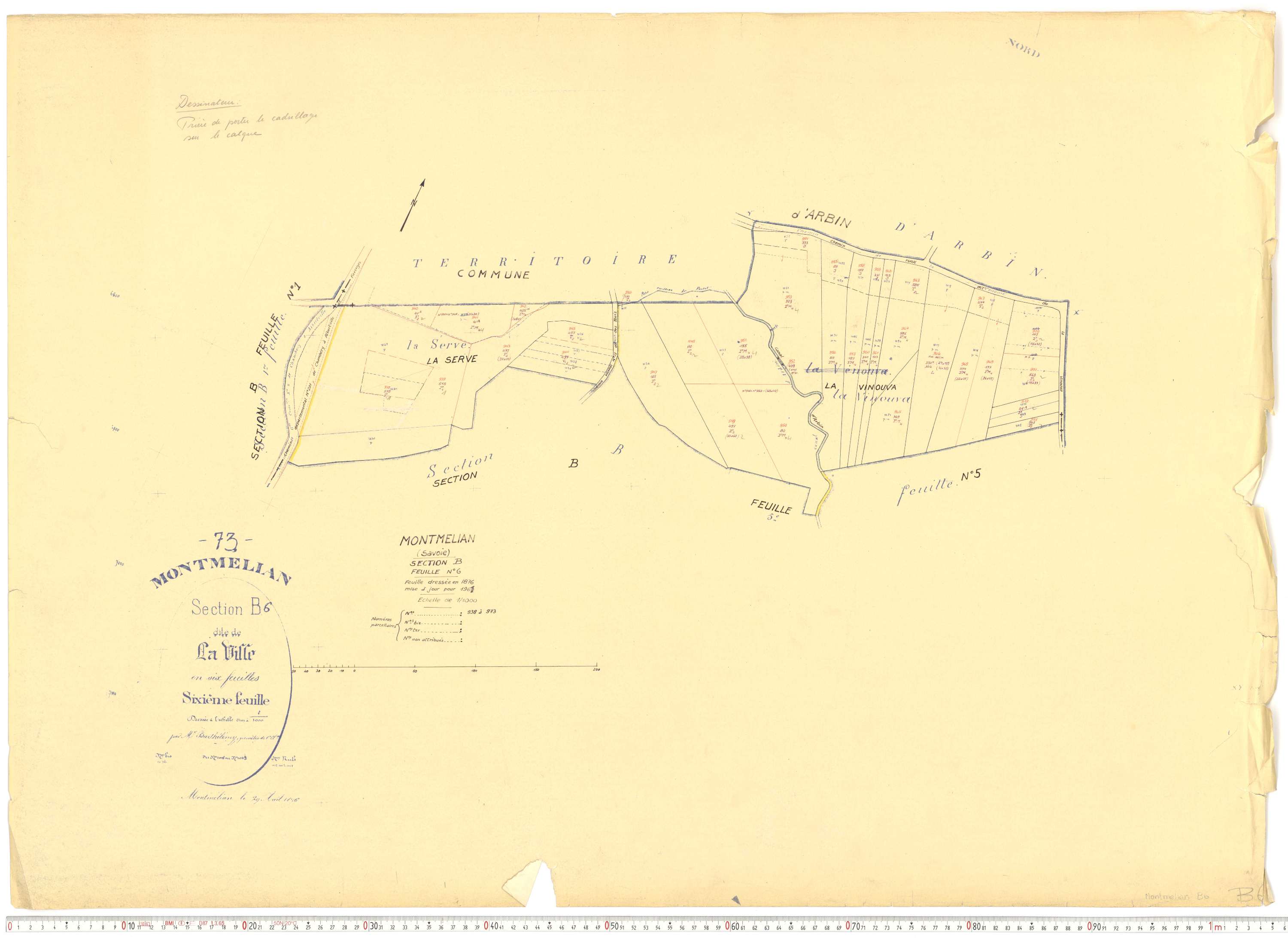 Montmélian - Cadastre rénové, version de travail (1961).