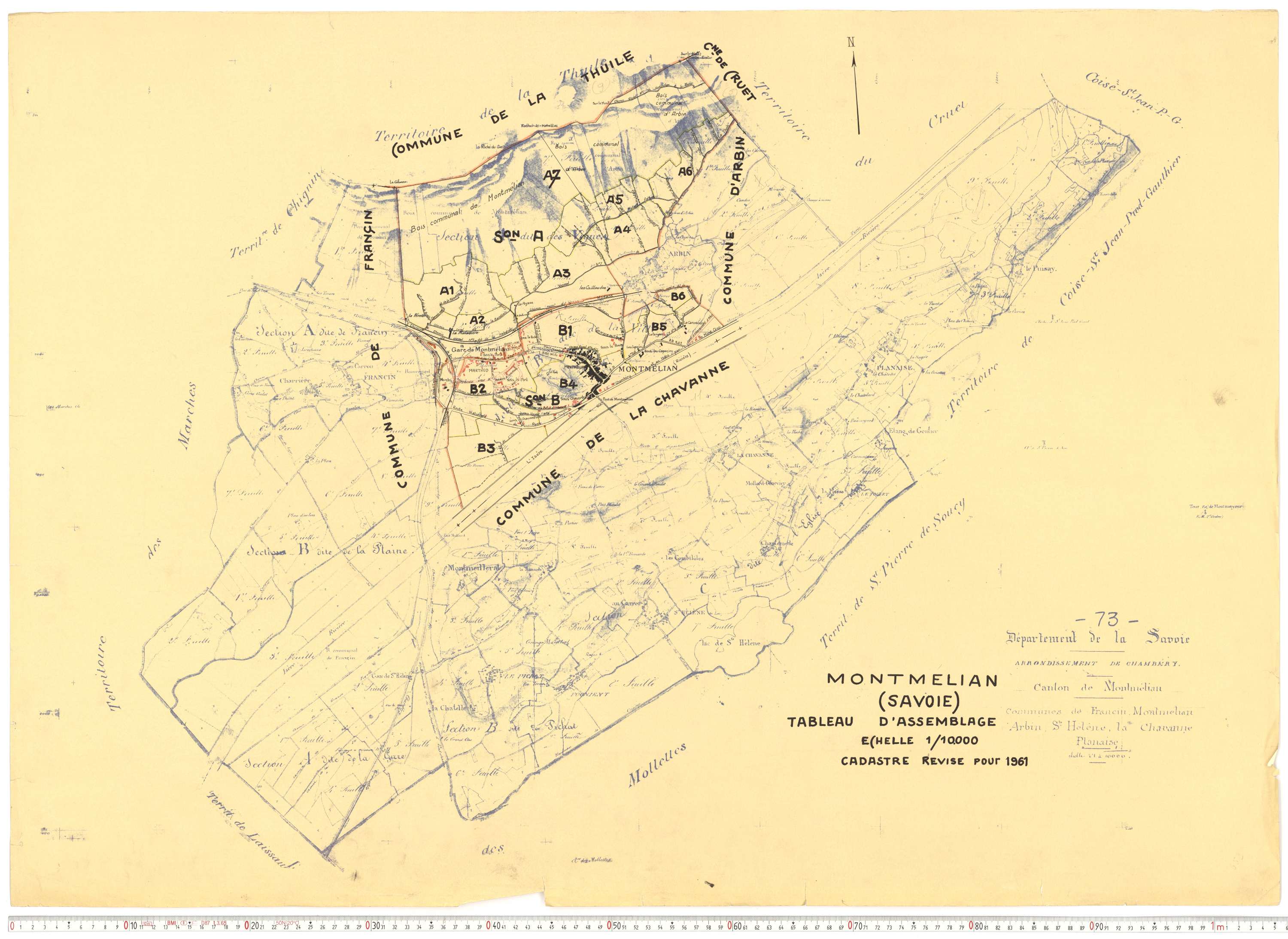 Montmélian - Cadastre rénové, version de travail (1961).