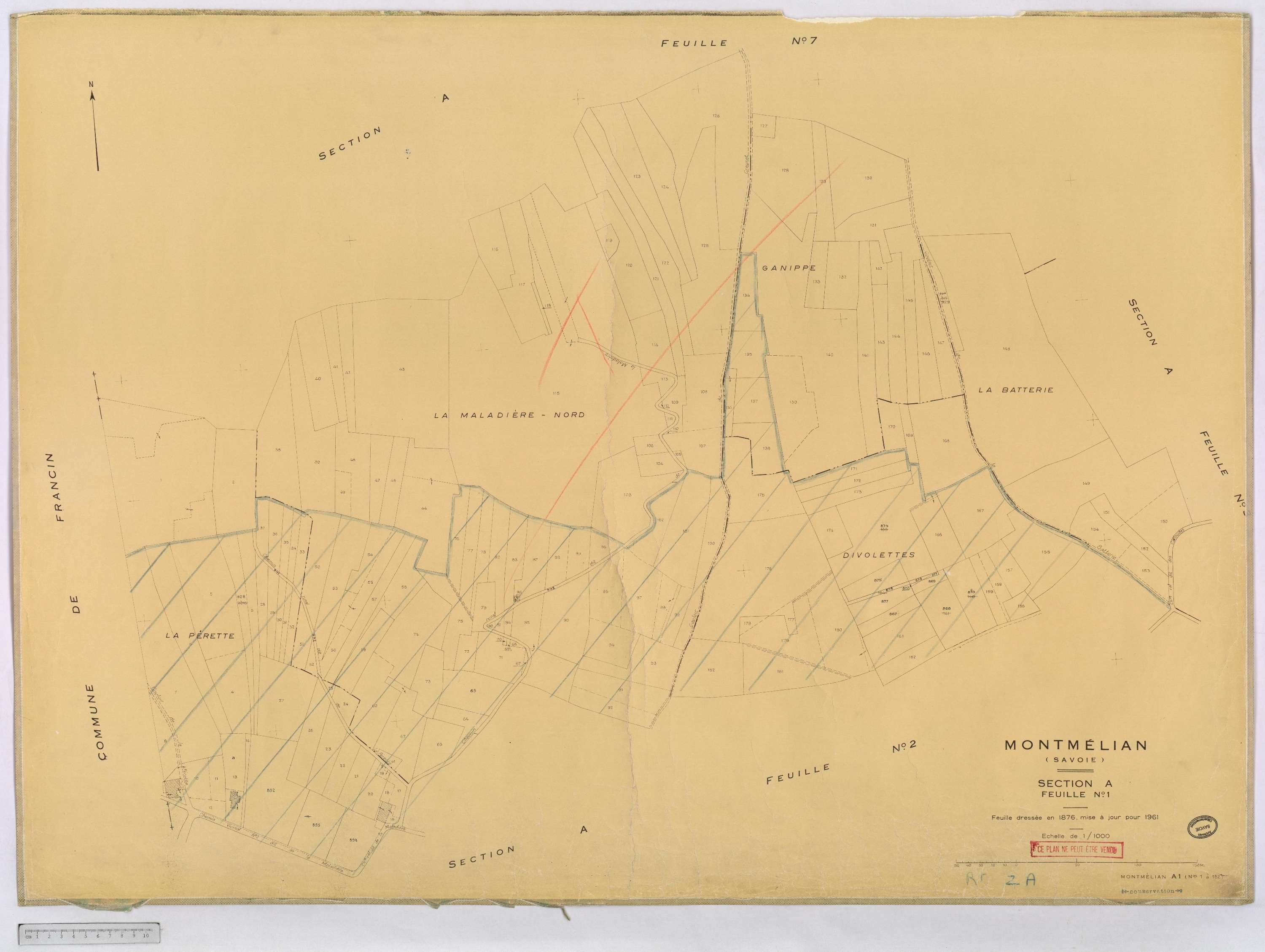 Montmélian - Cadastre rénové, version définitive (1961).