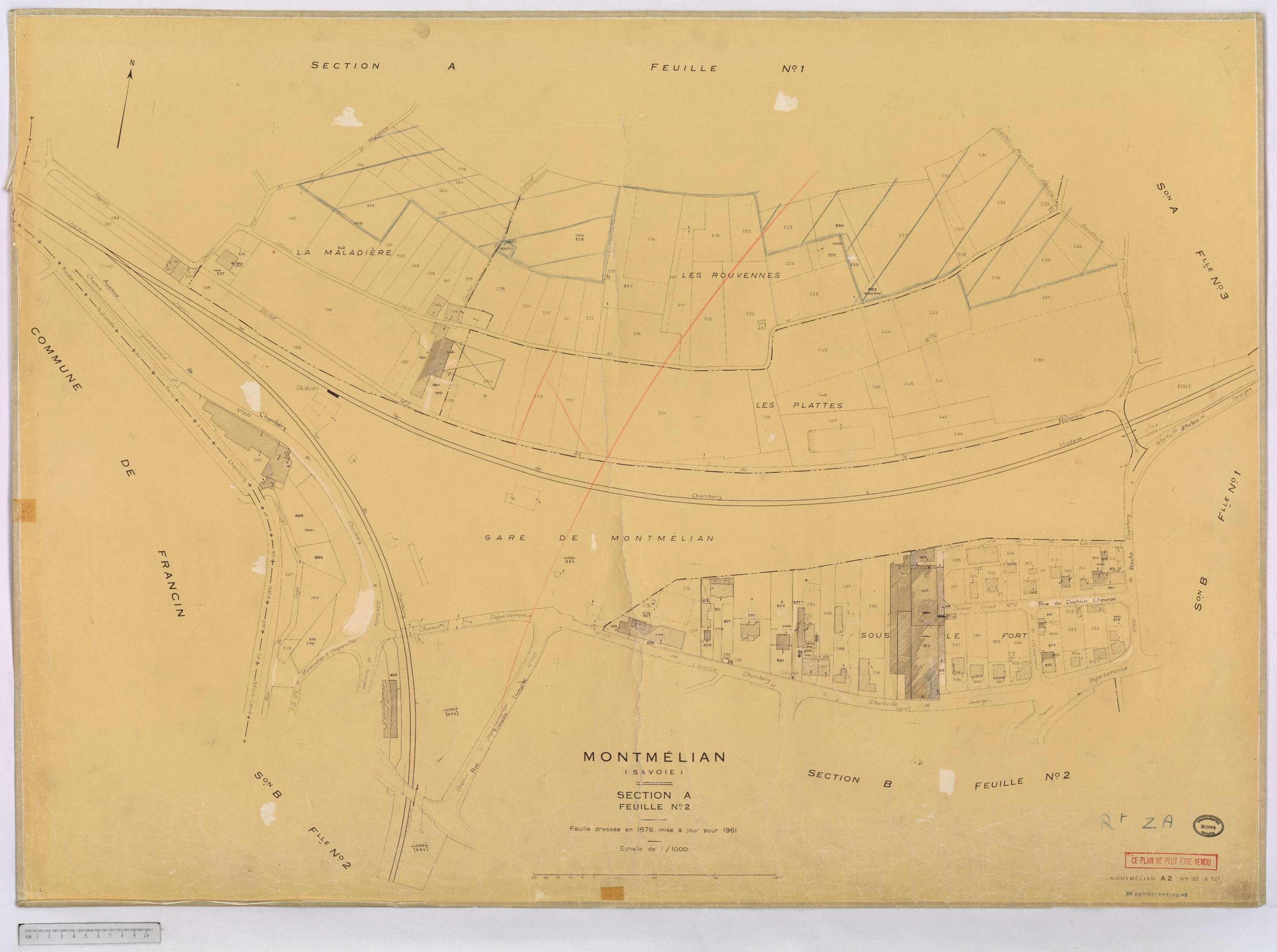 Montmélian - Cadastre rénové, version définitive (1961).