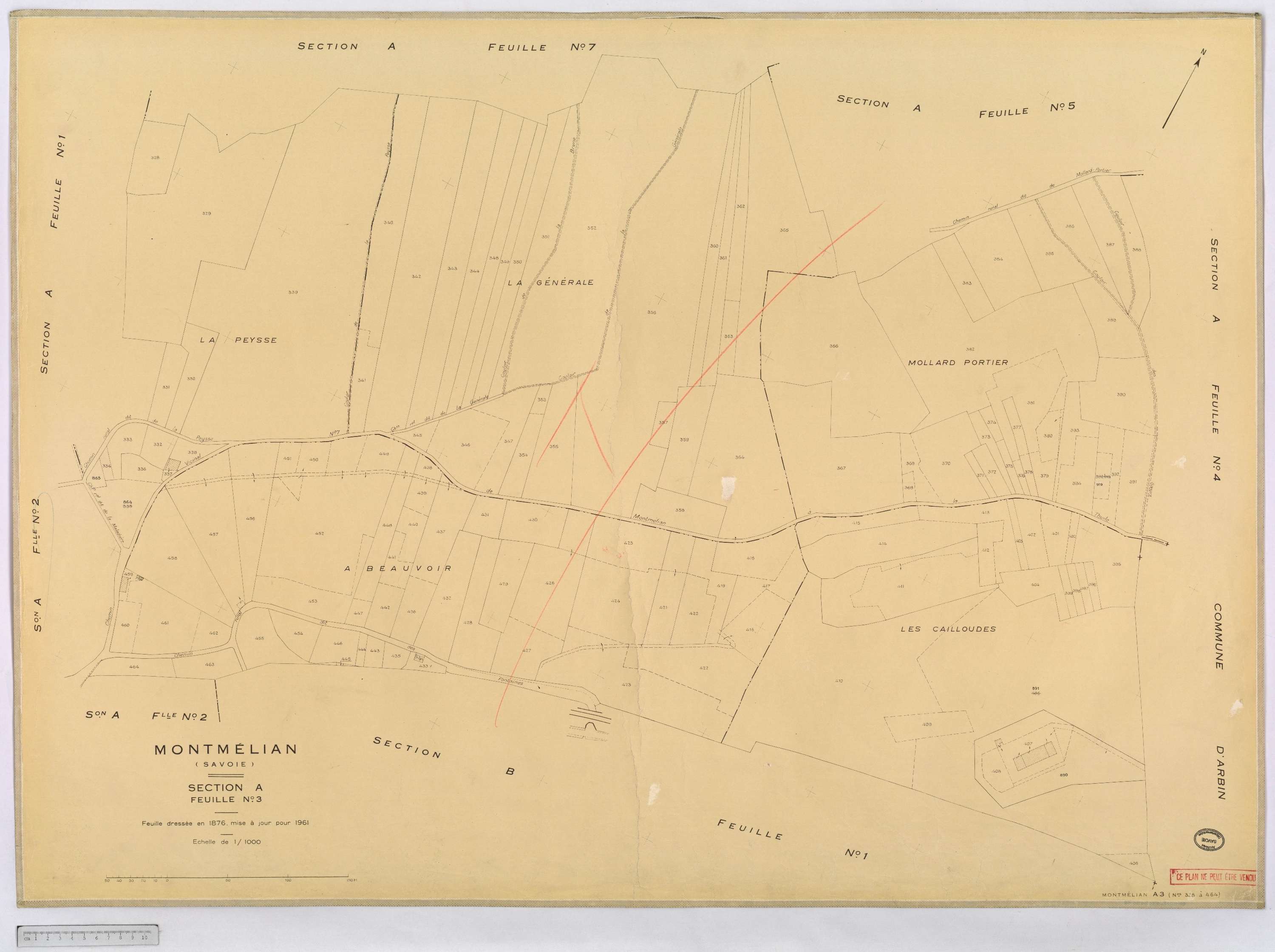 Montmélian - Cadastre rénové, version définitive (1961).