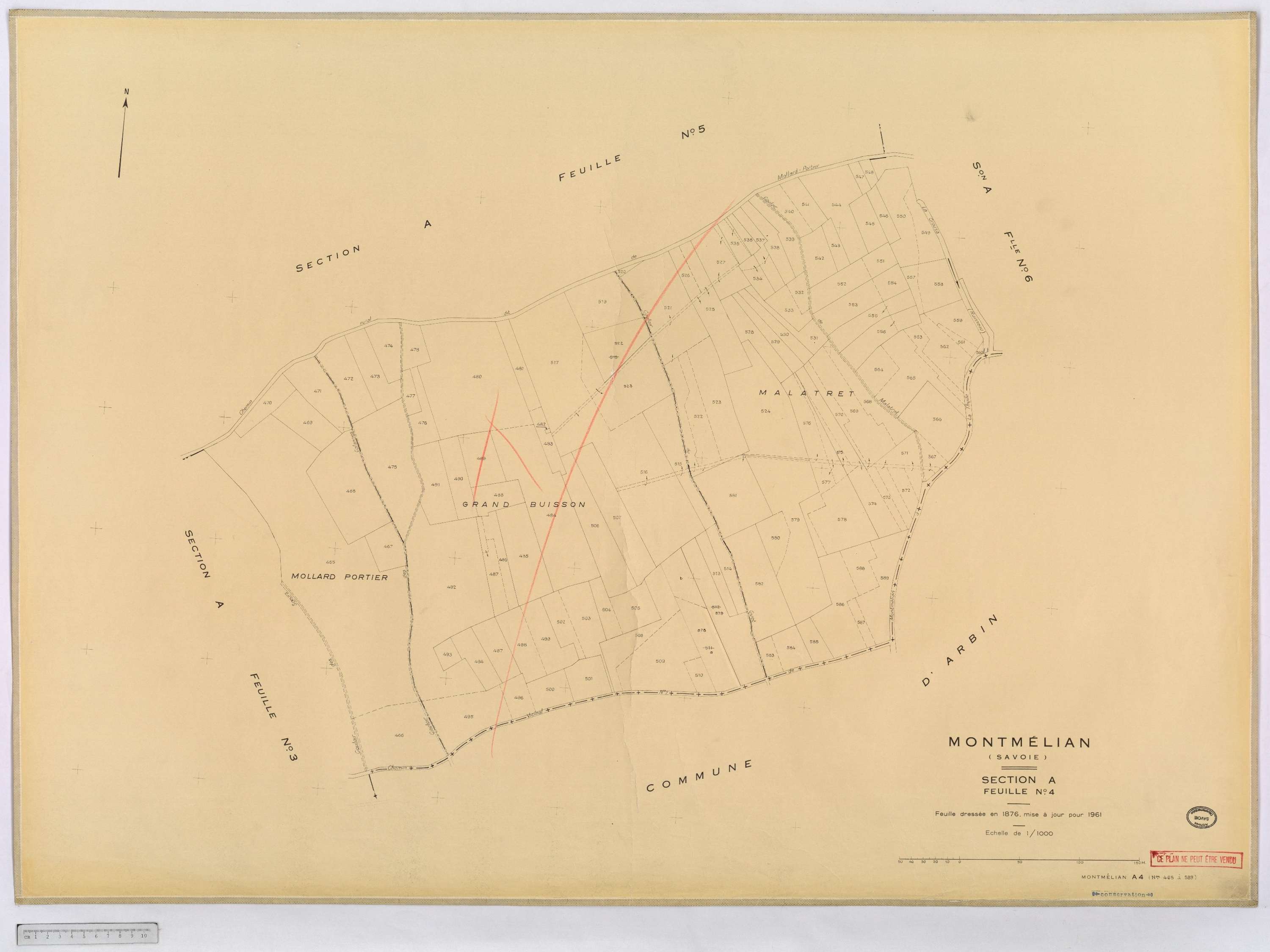 Montmélian - Cadastre rénové, version définitive (1961).