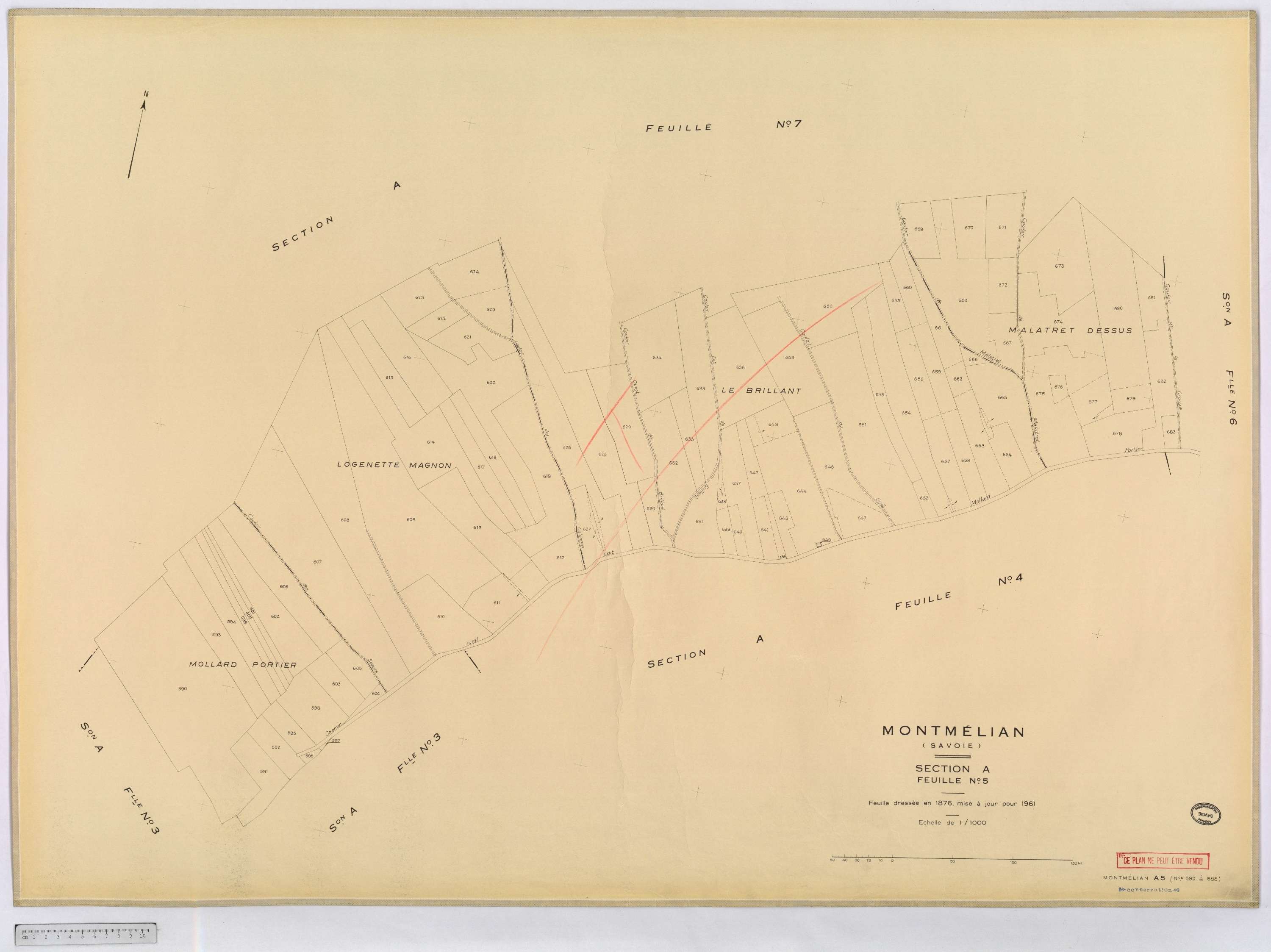 Montmélian - Cadastre rénové, version définitive (1961).