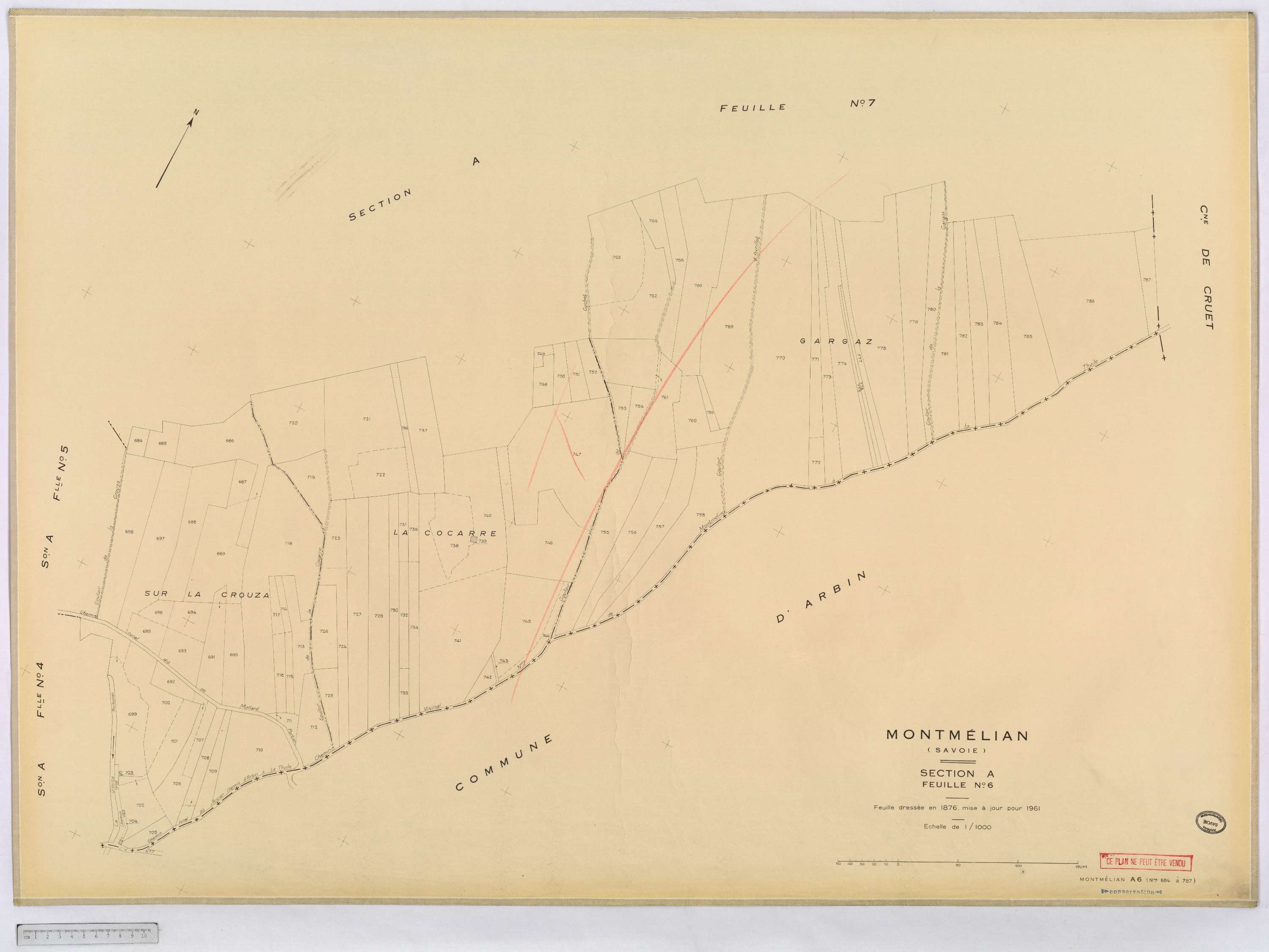 Montmélian - Cadastre rénové, version définitive (1961).