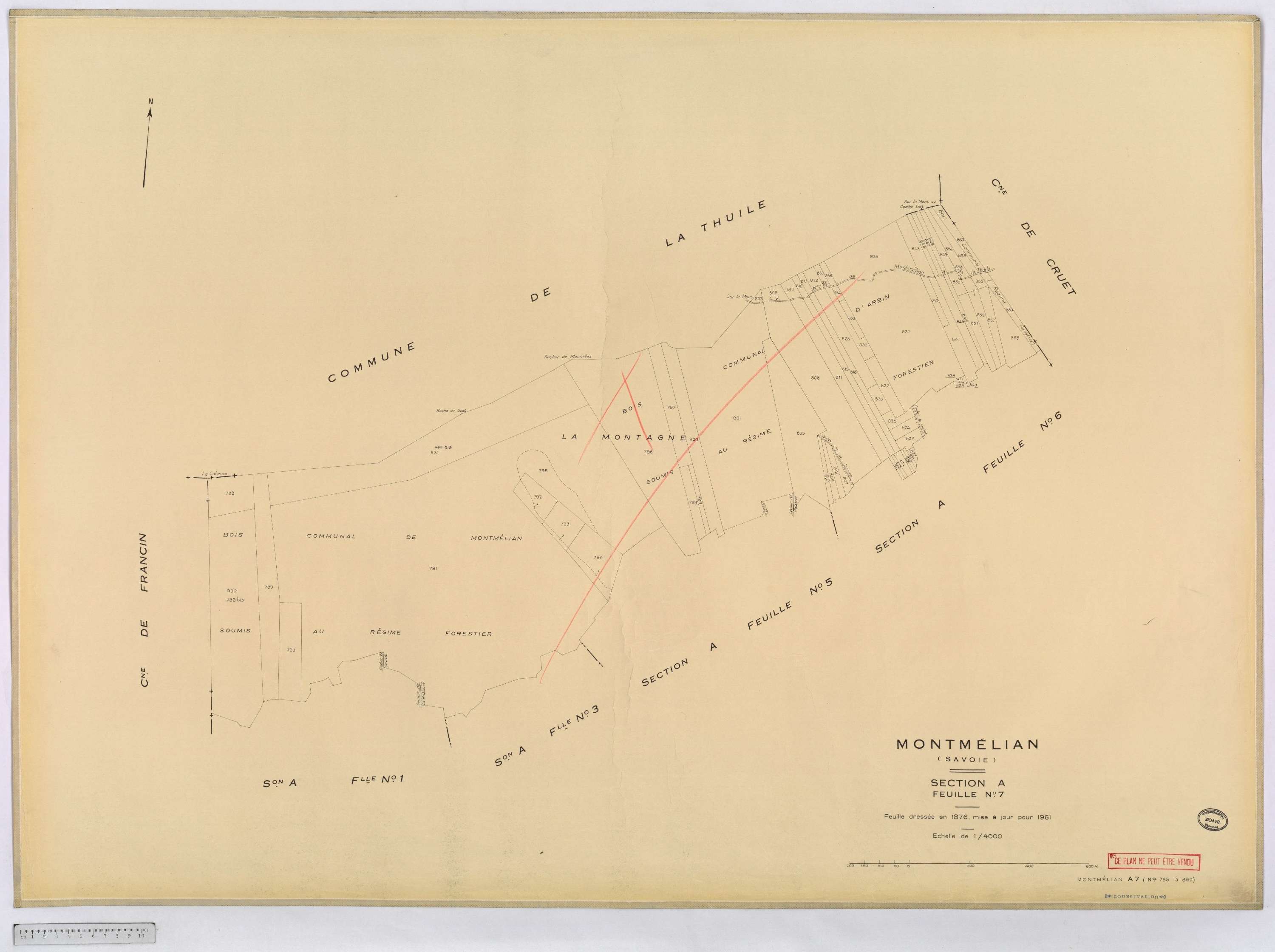Montmélian - Cadastre rénové, version définitive (1961).