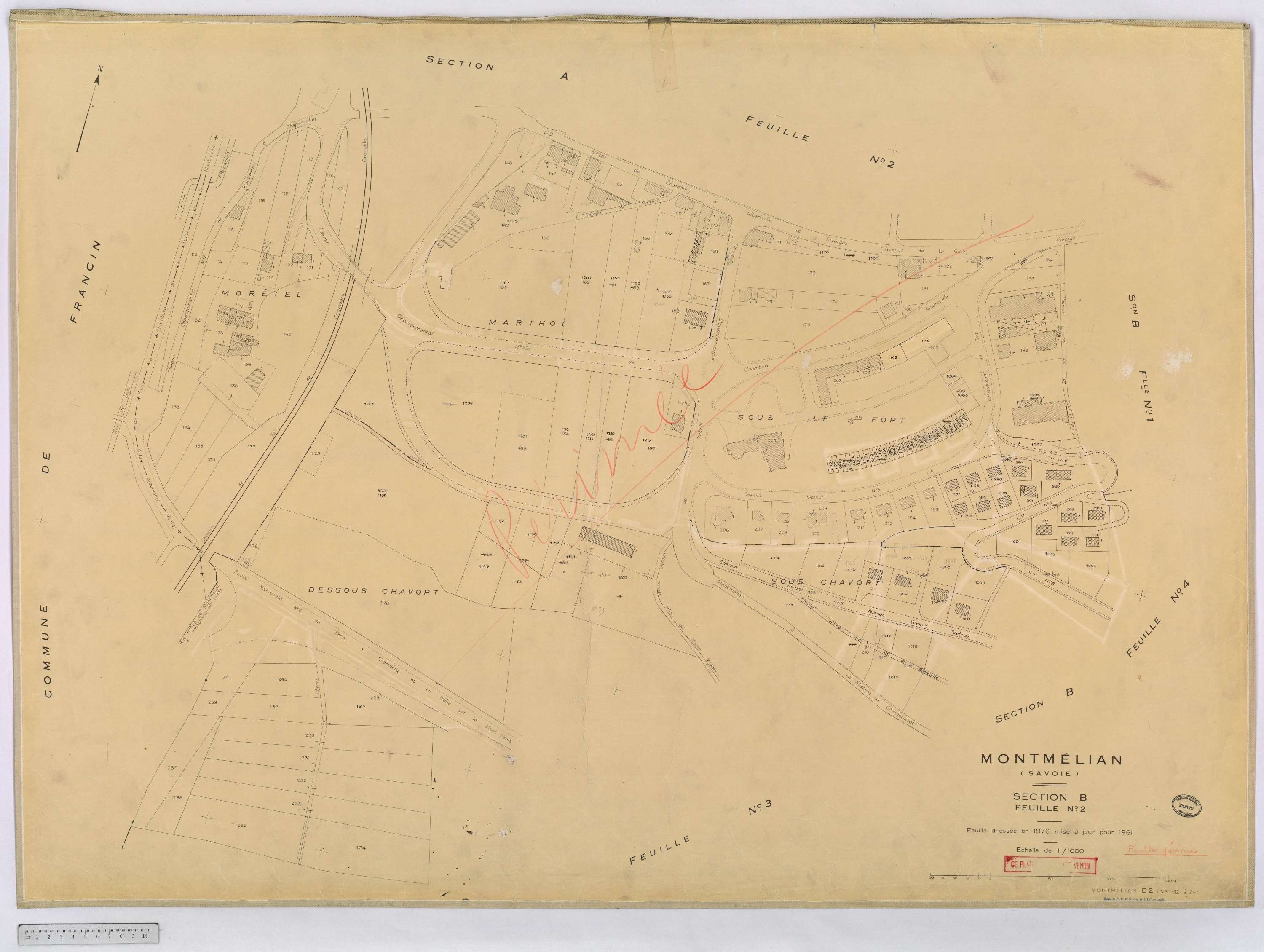 Montmélian - Cadastre rénové, version définitive (1961).