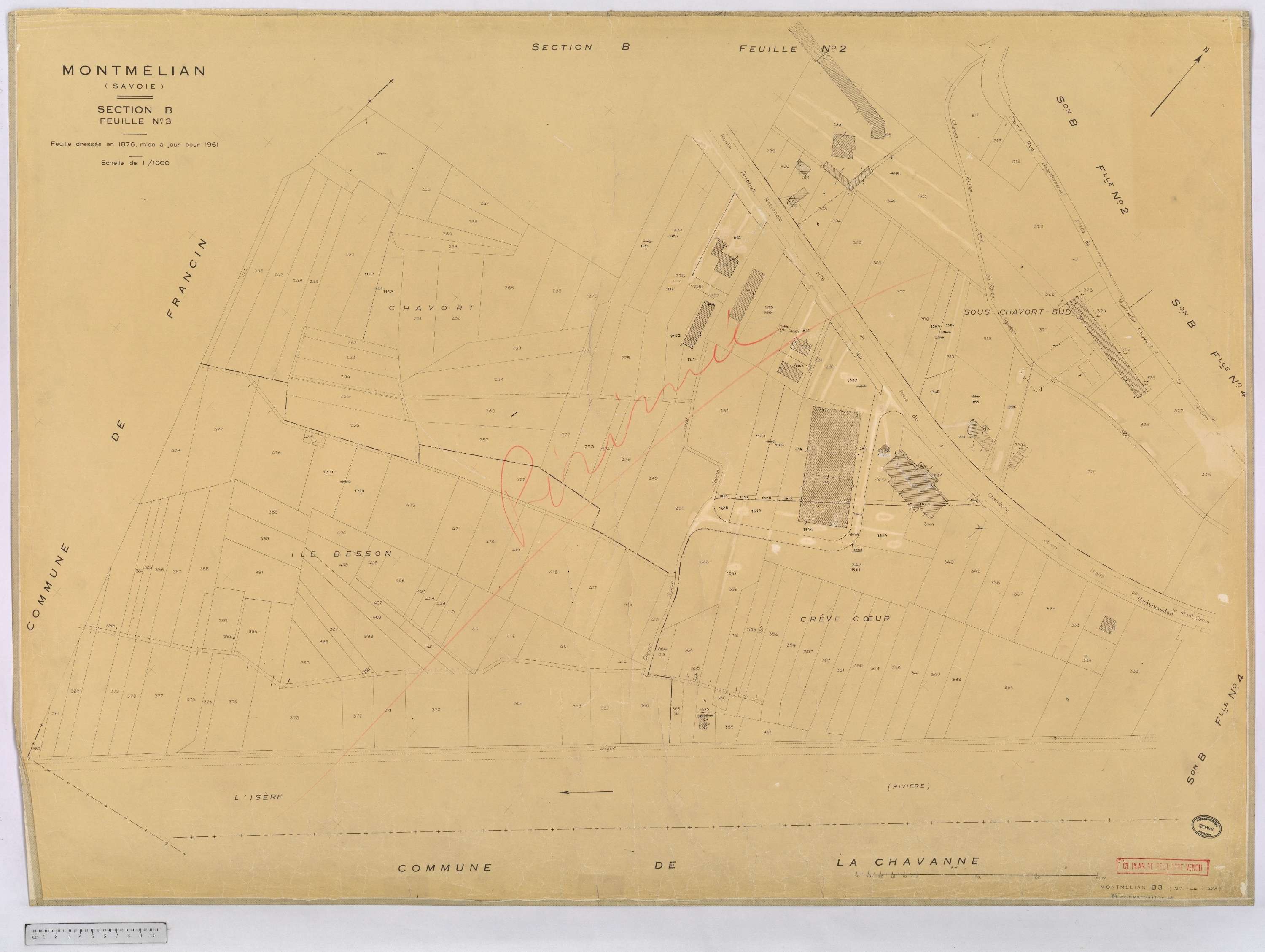 Montmélian - Cadastre rénové, version définitive (1961).