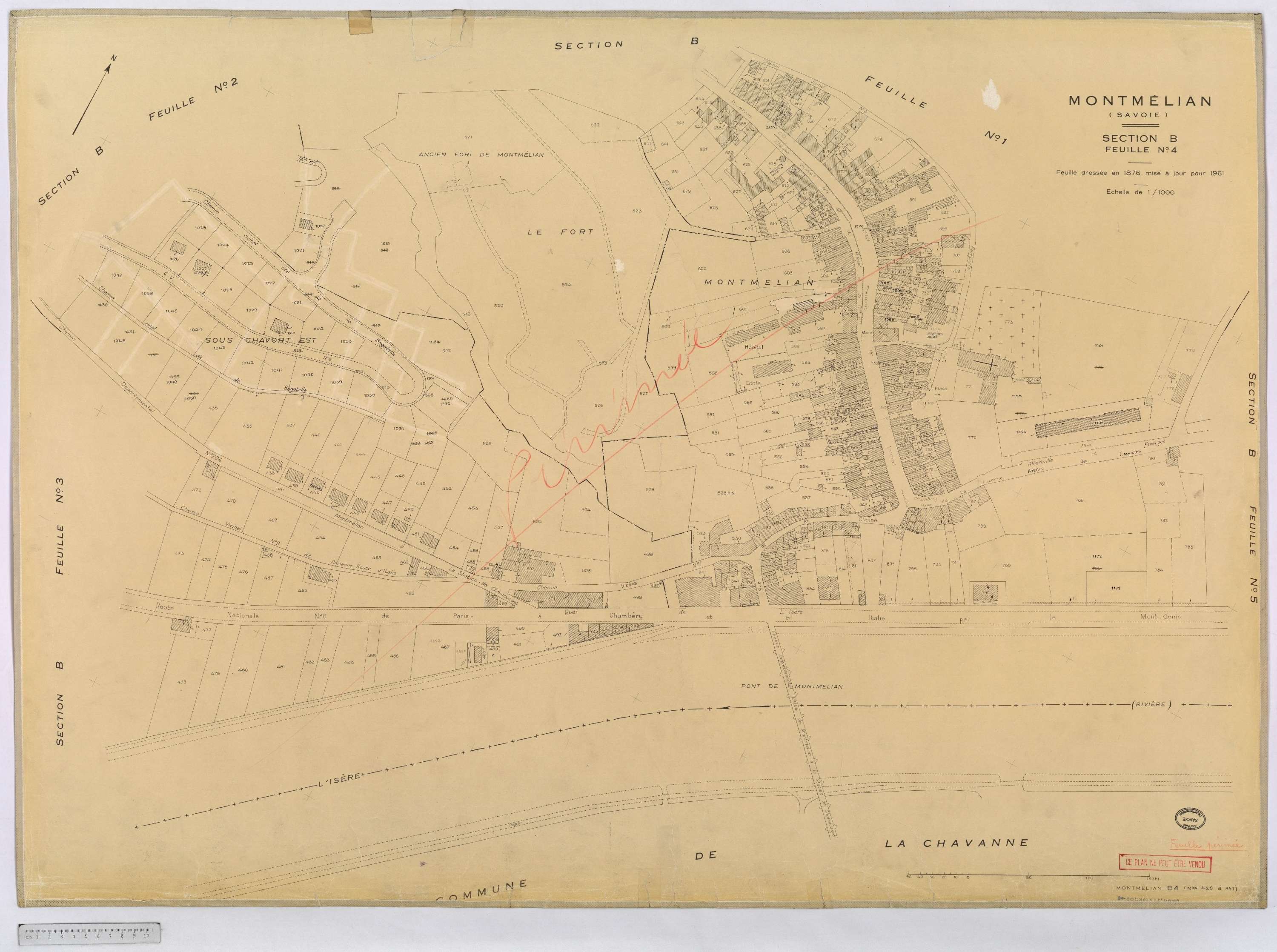 Montmélian - Cadastre rénové, version définitive (1961).