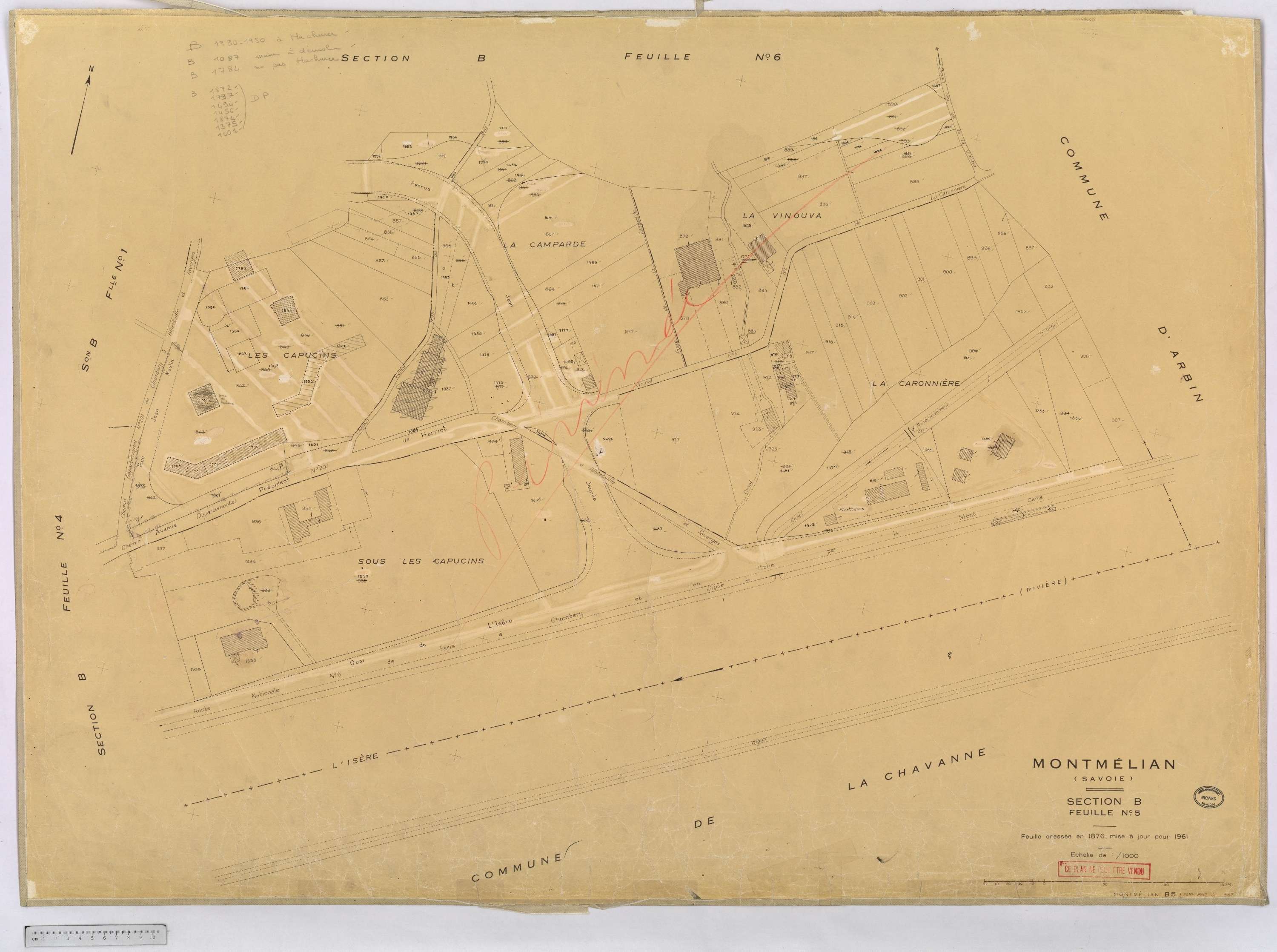 Montmélian - Cadastre rénové, version définitive (1961).