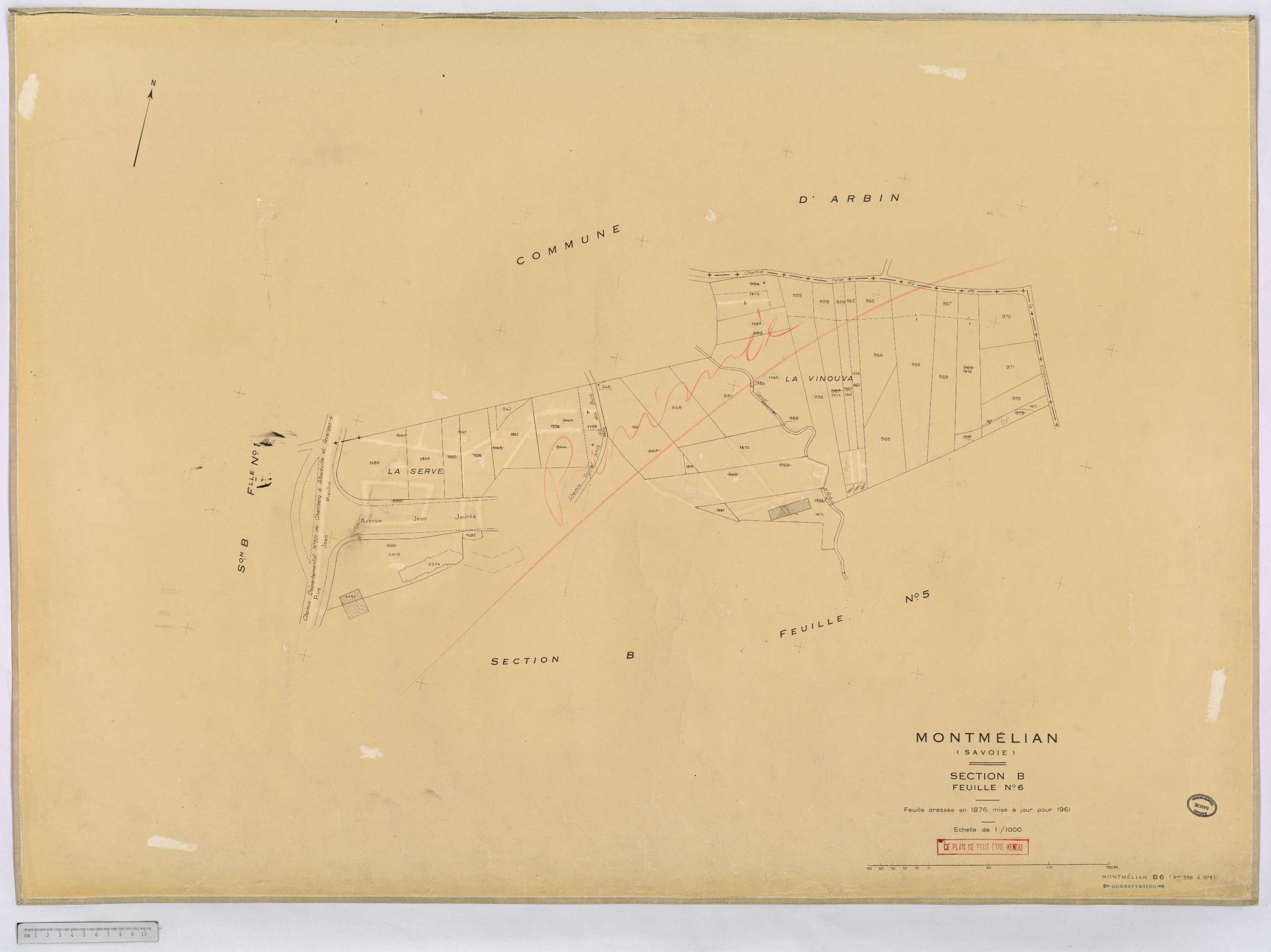 Montmélian - Cadastre rénové, version définitive (1961).