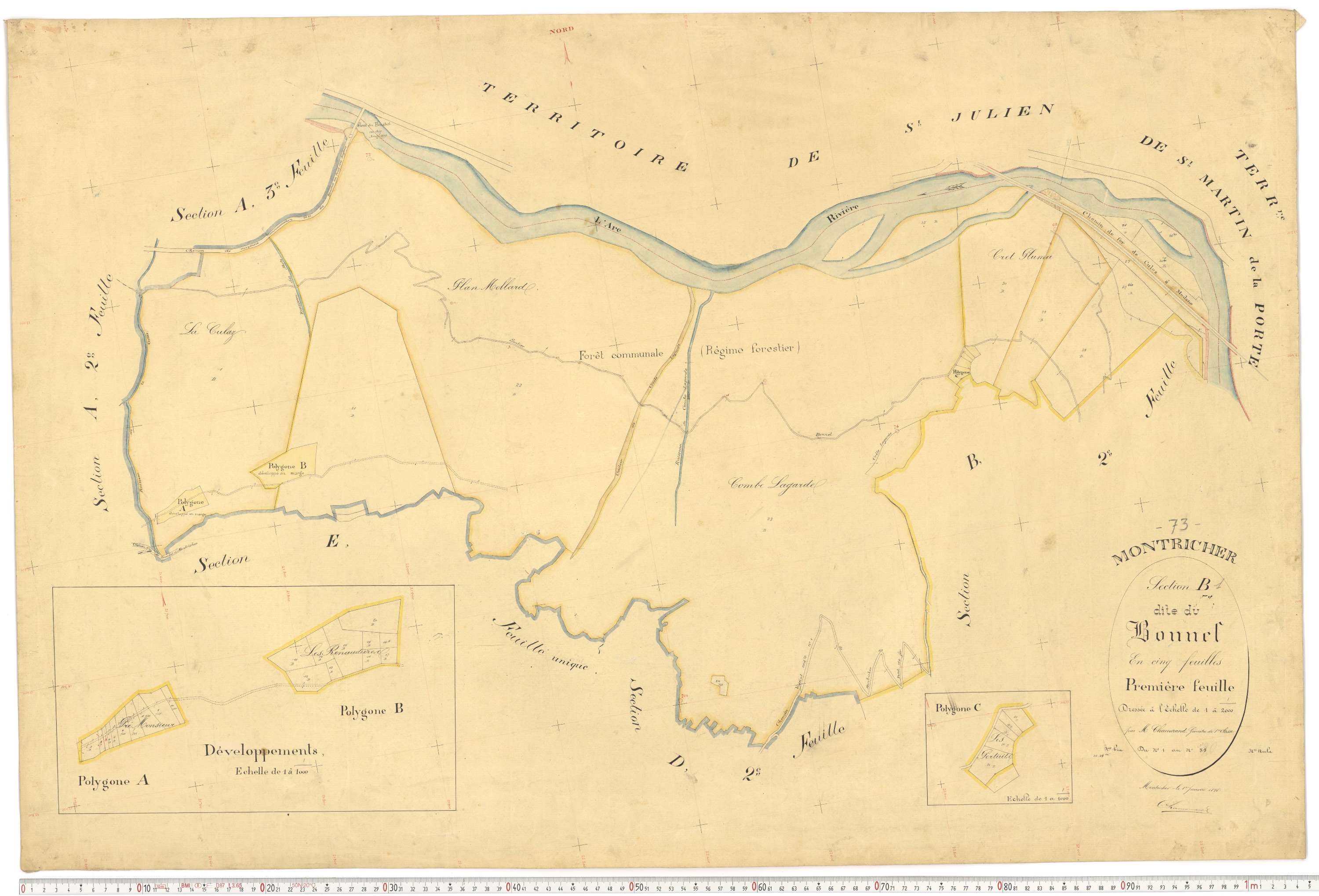 Montricher-Albanne - Plans cadastraux du premier cadastre français.