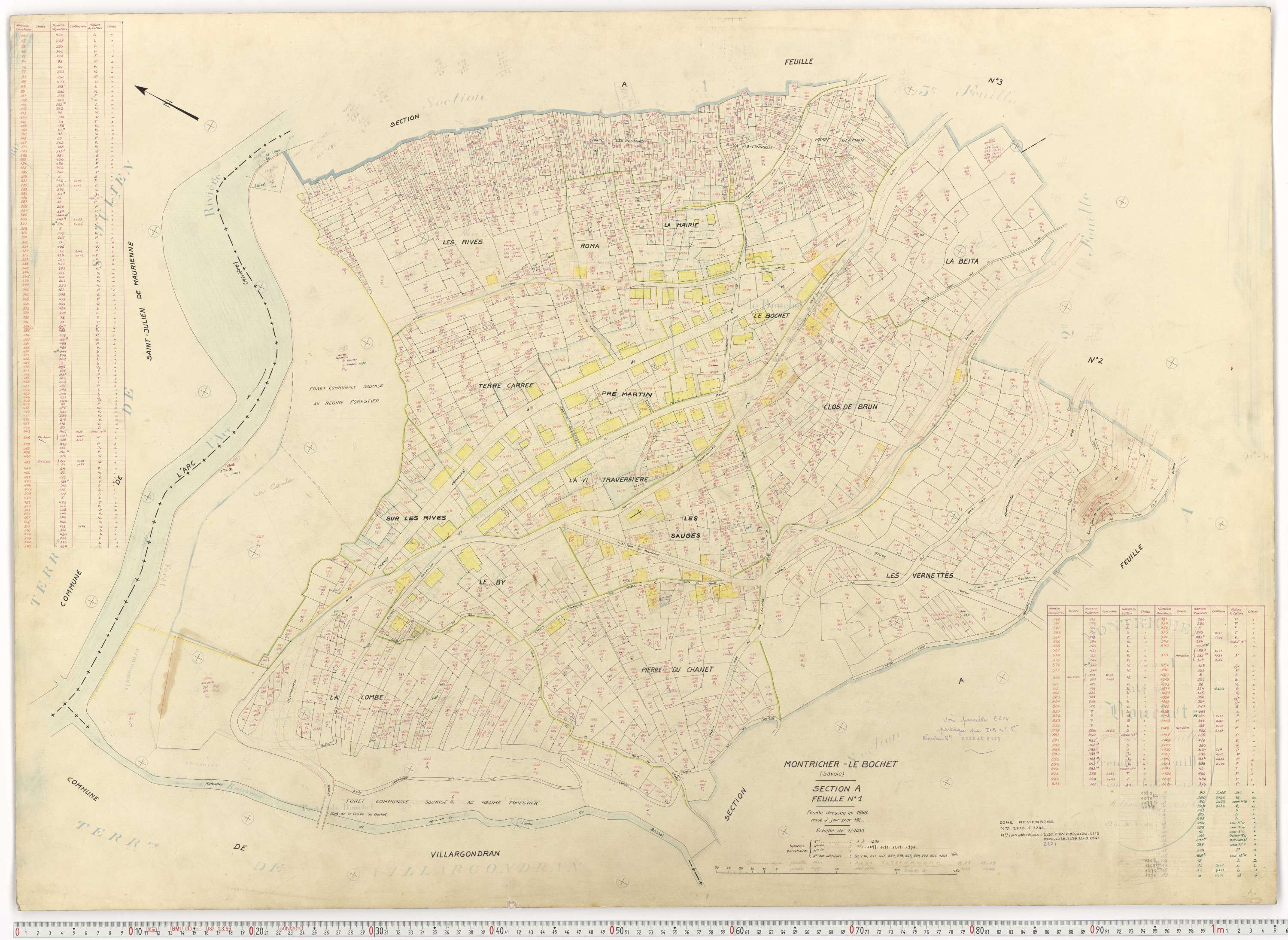 Montricher-Albanne - Plans cadastraux du cadastre rénové.