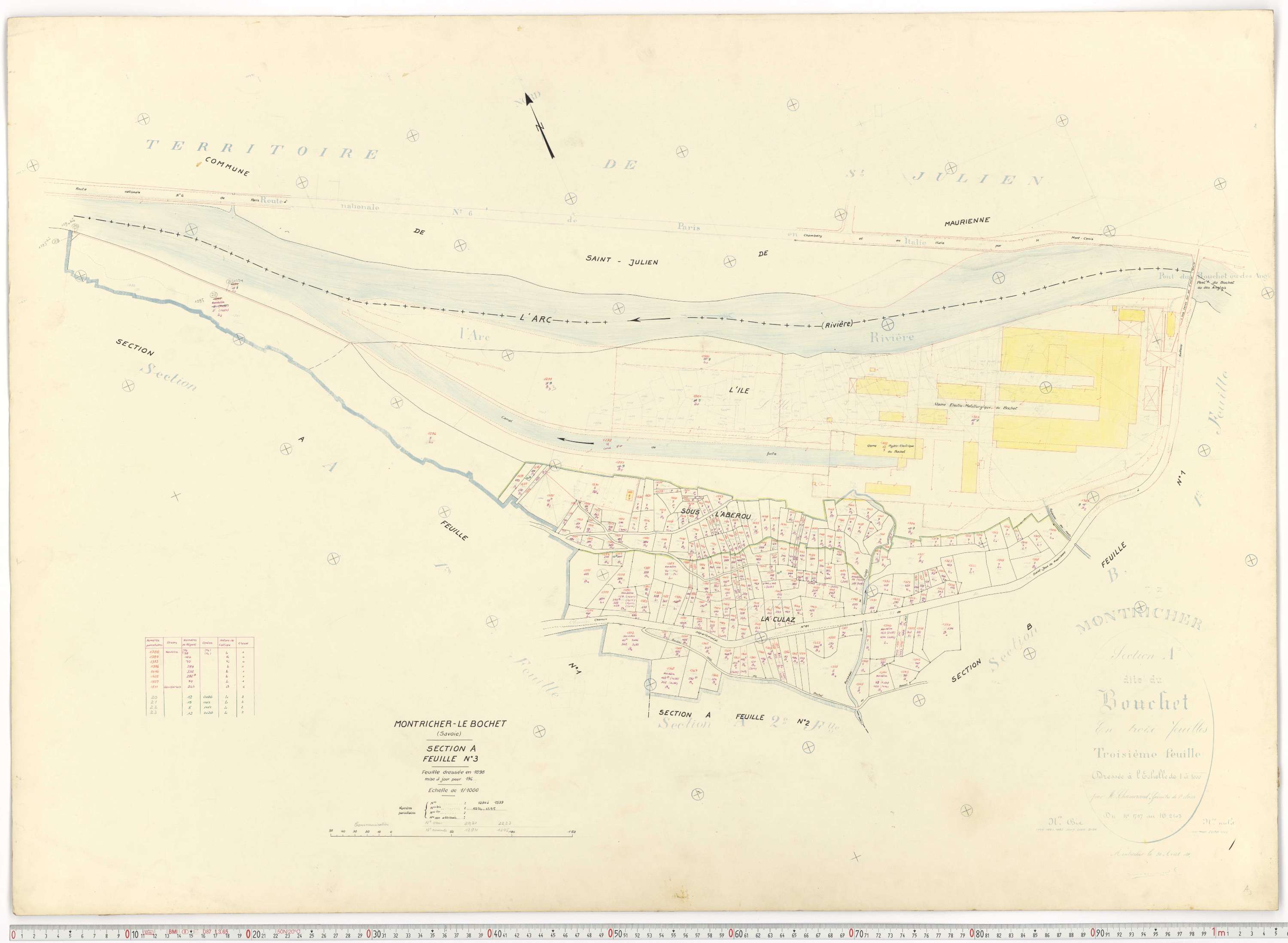 Montricher-Albanne - Plans cadastraux du cadastre rénové.